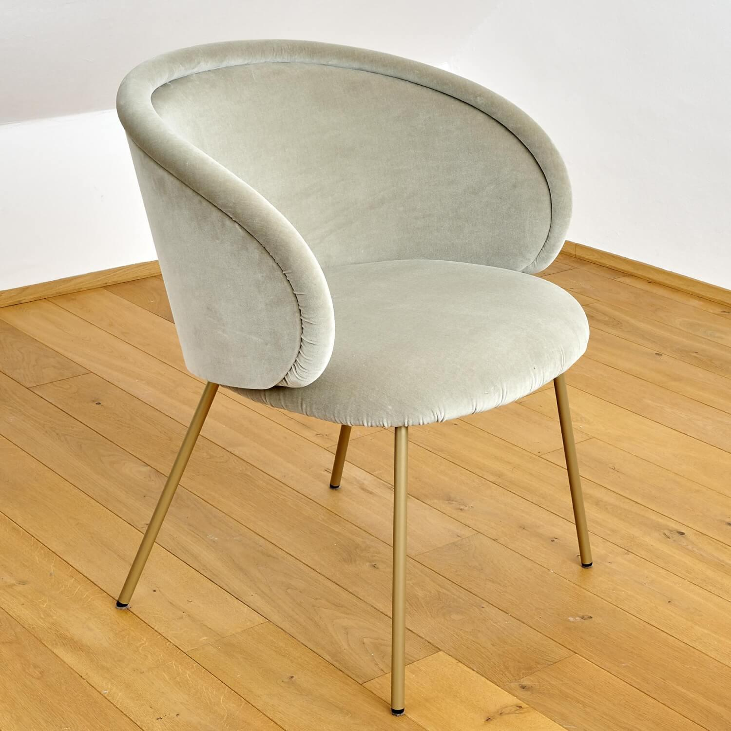 Freifrau - Armchair Ona Cover fabric velour Kvadrat Harald 3 143 Gold beige Beige Steel frame Ona brass ME021 - 4