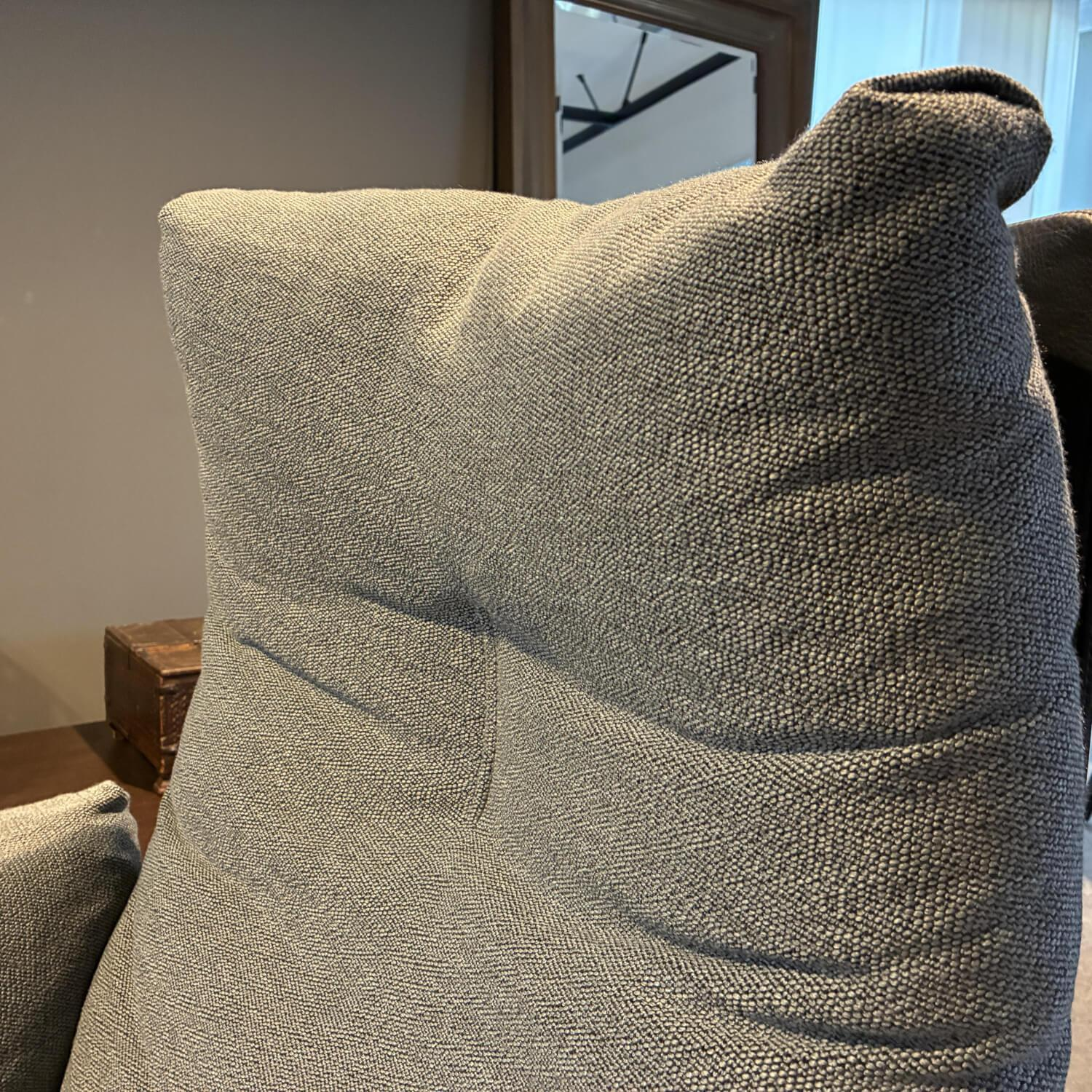 COR - Sessel Cordia Lounge 53111 Sitz Stoff 9131 Grau Rücken Leder 286 Schwarz Gestell F05 Schwarz Mit Hocker - 2