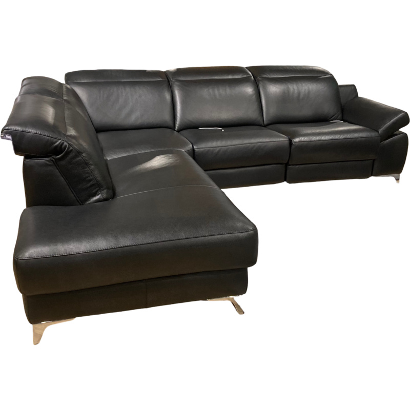 Musterring - Ecksofa MR9110 Leder Trentino Schwarz Füße Metall Verchromt - 1