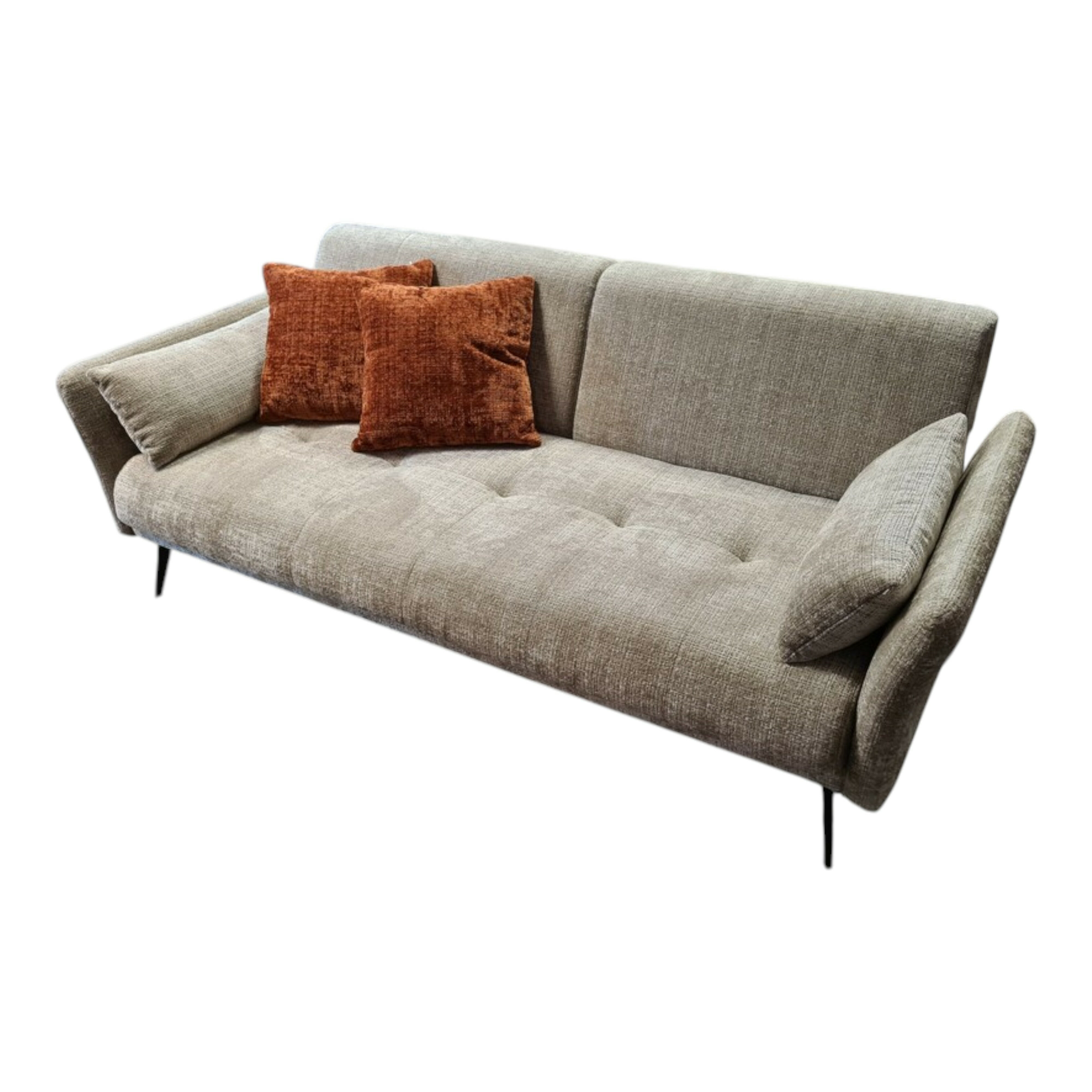 Restyl - Multifunktionssofa LS24 Capaz Stoff 2 7066 Grau Füße Metall Schwarz Inklusive Kissen - 1