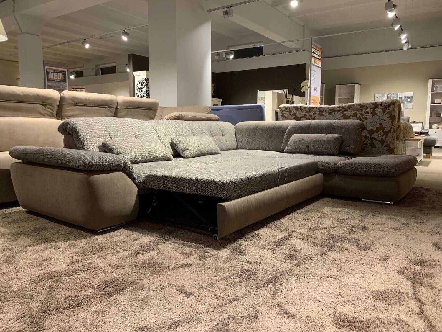 Megapol - Ecksofa Imago Stoff Braun mit Bettkasten - 5