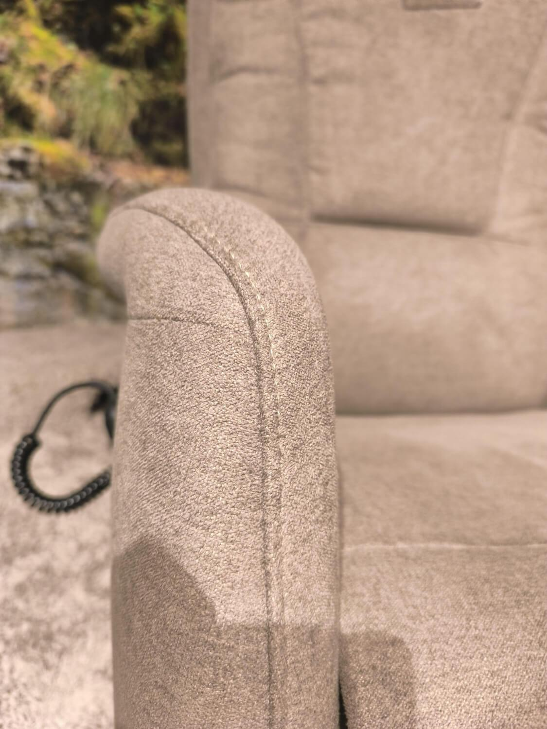 Hukla - Sessel Halina Stoff Kira Mandel Grau Braun Mit Manueller Kopfpolsterverstellung - 9