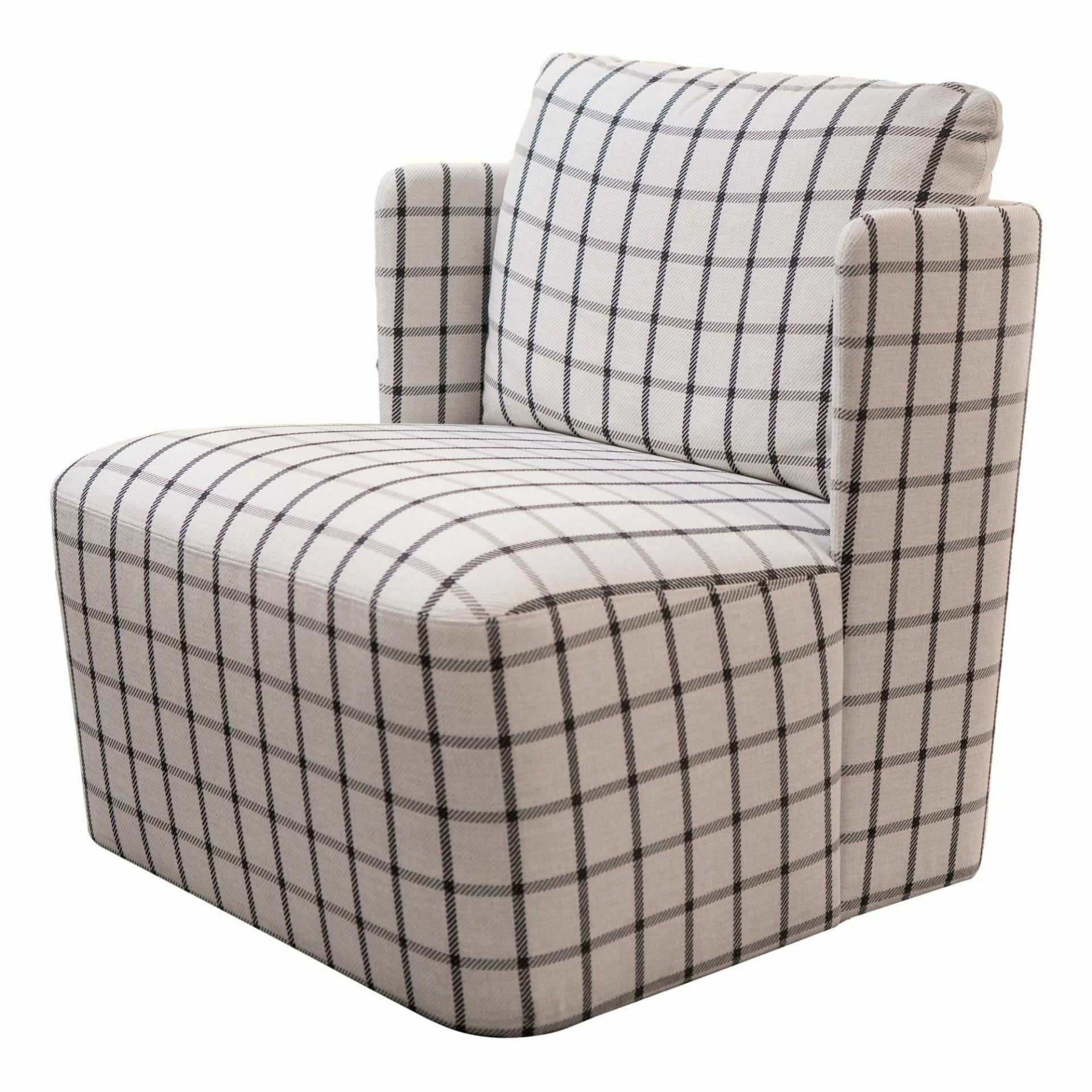 Meridiani - Sessel Keeton Fit Stoff Turkana 01 Cat. Executive Schwarz Weiß - 1