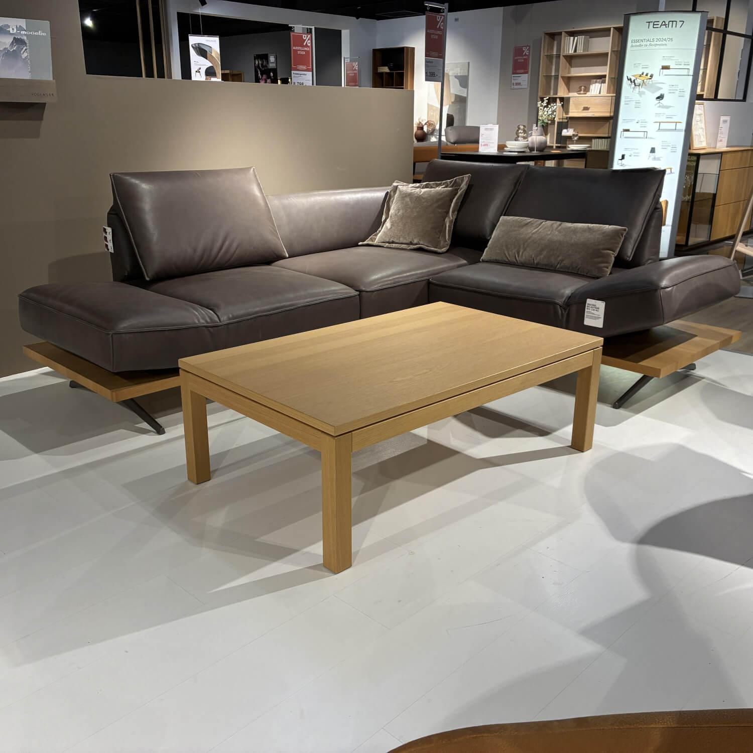 Koinor - Ecksofa Phoenix Leder B-Toro Montana Braun Plateau Wildeiche Furniert Gestell Alu-Schwertkufe Nr. 2 Bronziert - 7