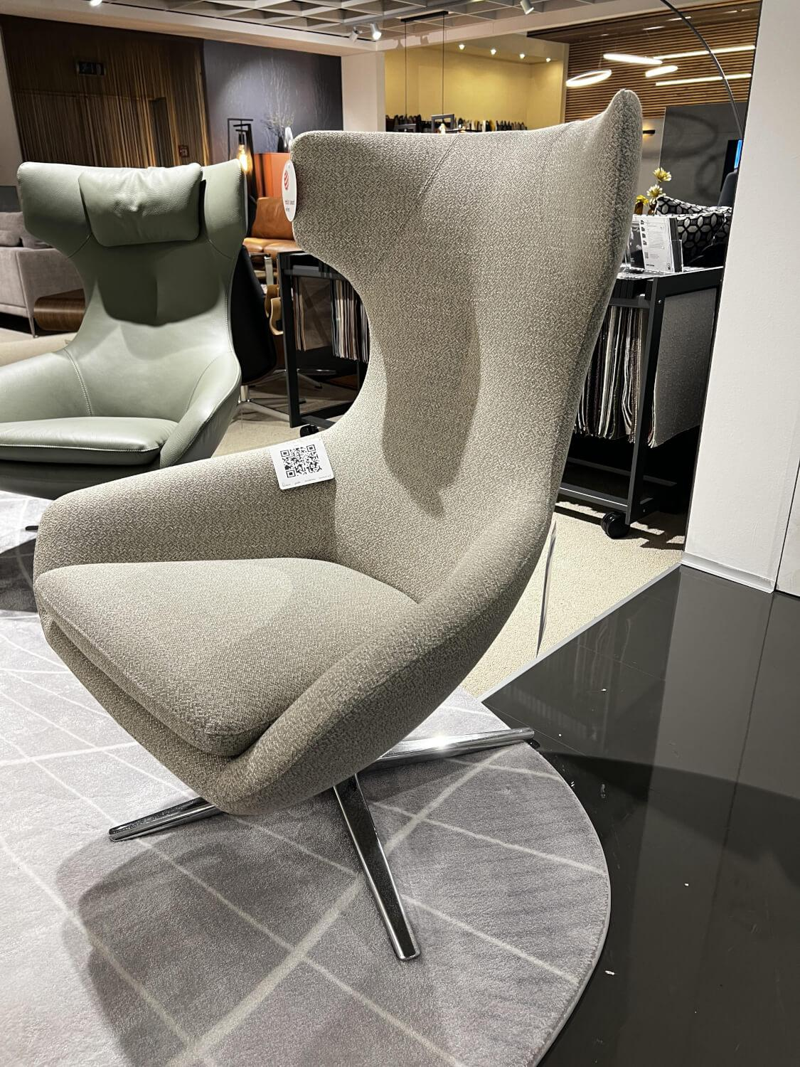 Leolux - Sessel Caruzzo Stoff 24922 Varese 22 Angora Beige Gestell Aluminium Poliert - 3