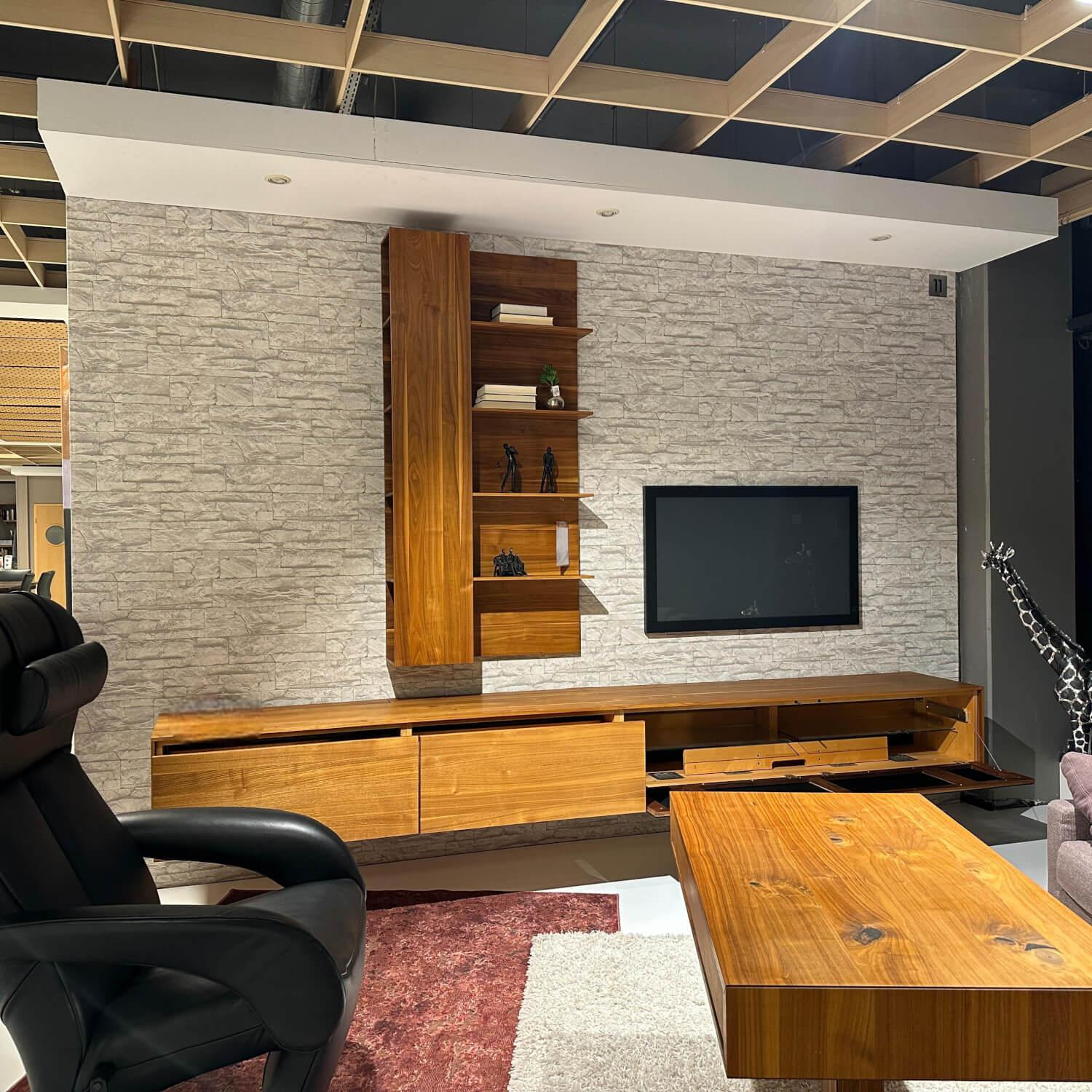 Team 7 - Wohnwand Filigno Nussbaum Und Glas Klarglas - 6