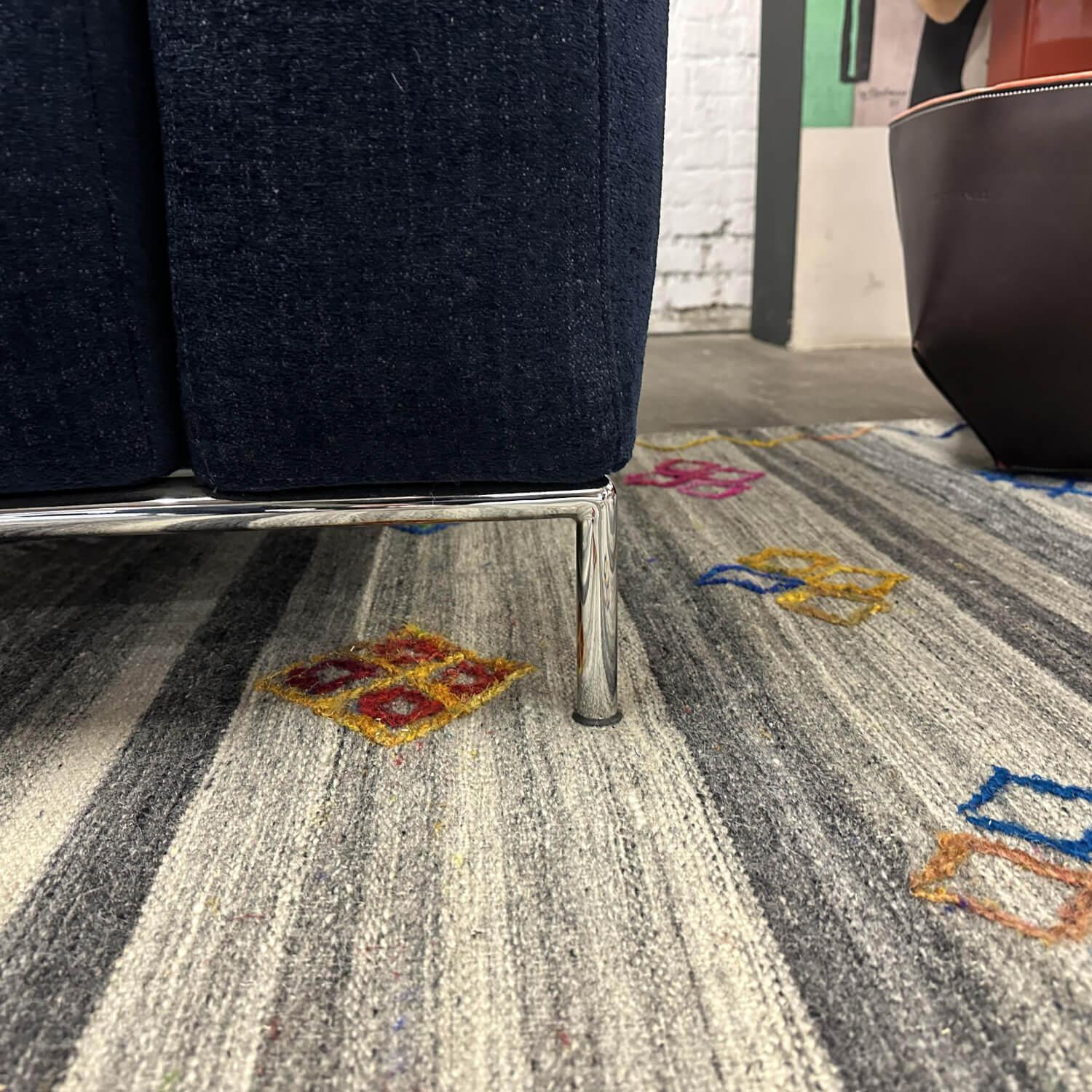 Cassina - Ecksofa Mex-Hi Stoff Luxor 13L034 Blu Notte Füße Metall Verchromt - 10