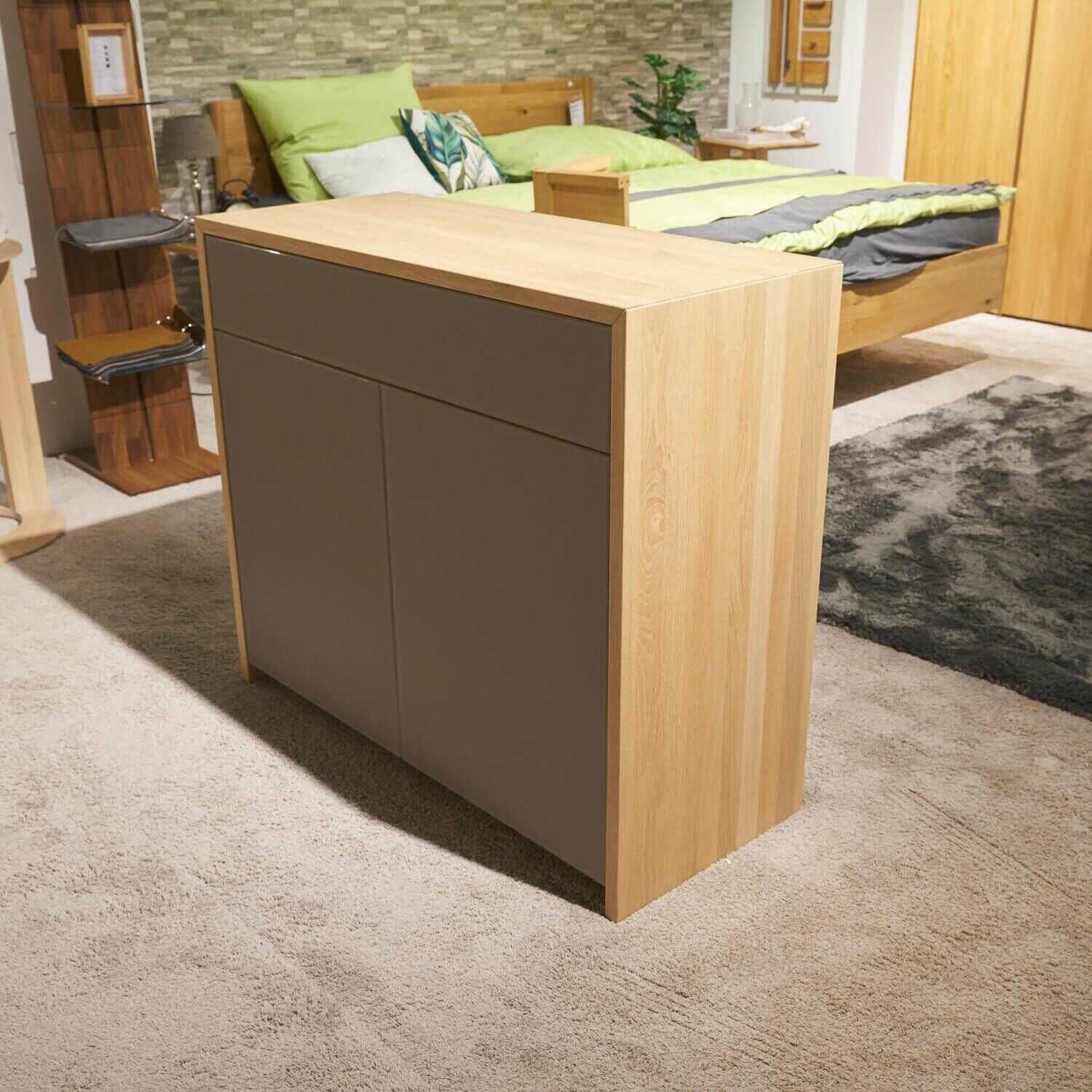 Team 7 - Kommode Lunetto Eiche Weißöl Glas Taupe Matt - 1
