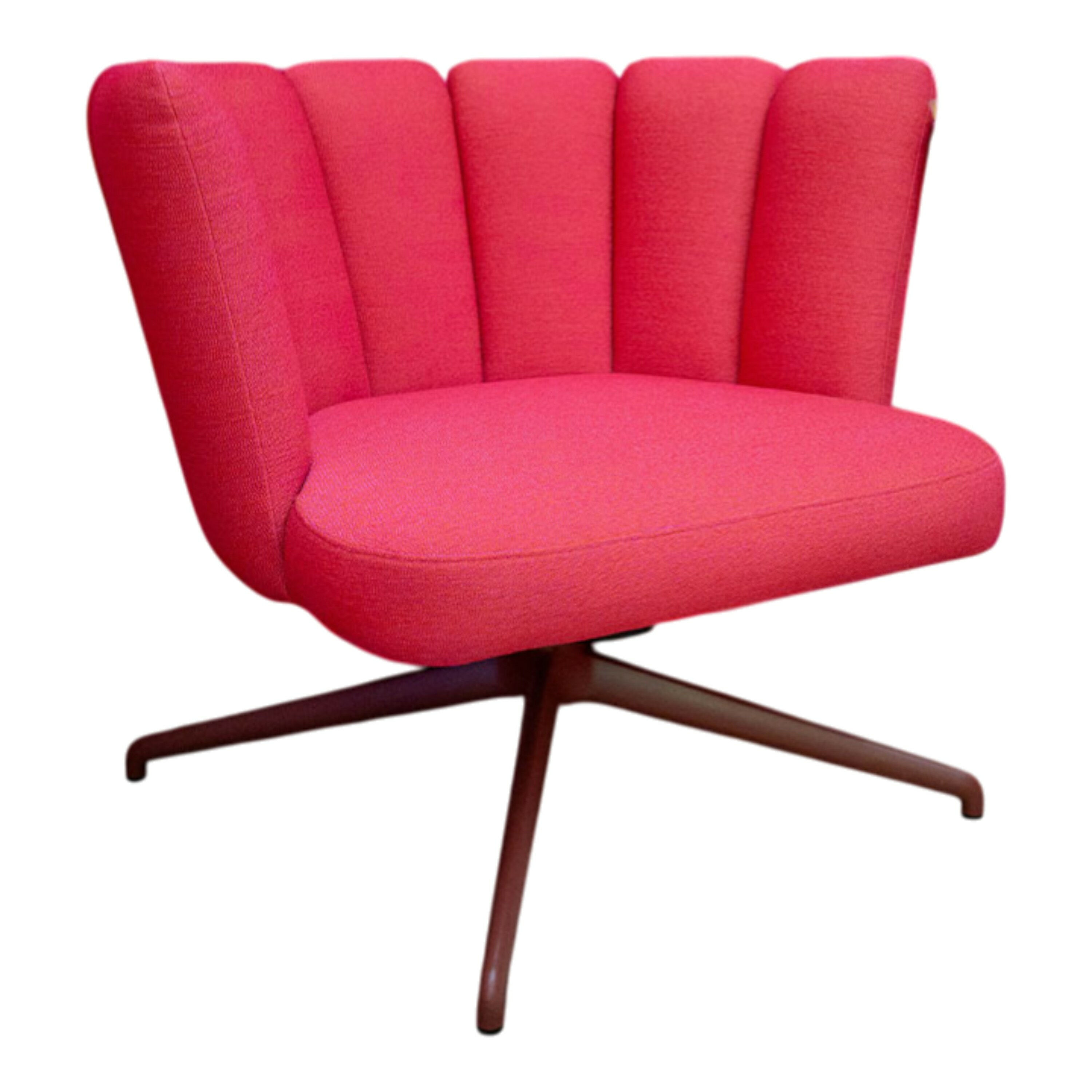 KFF - Sessel Gaia Lounge Stoff Rohi Arco Magenta Pink Gestell Metall Lackiert Bordeaux - 1