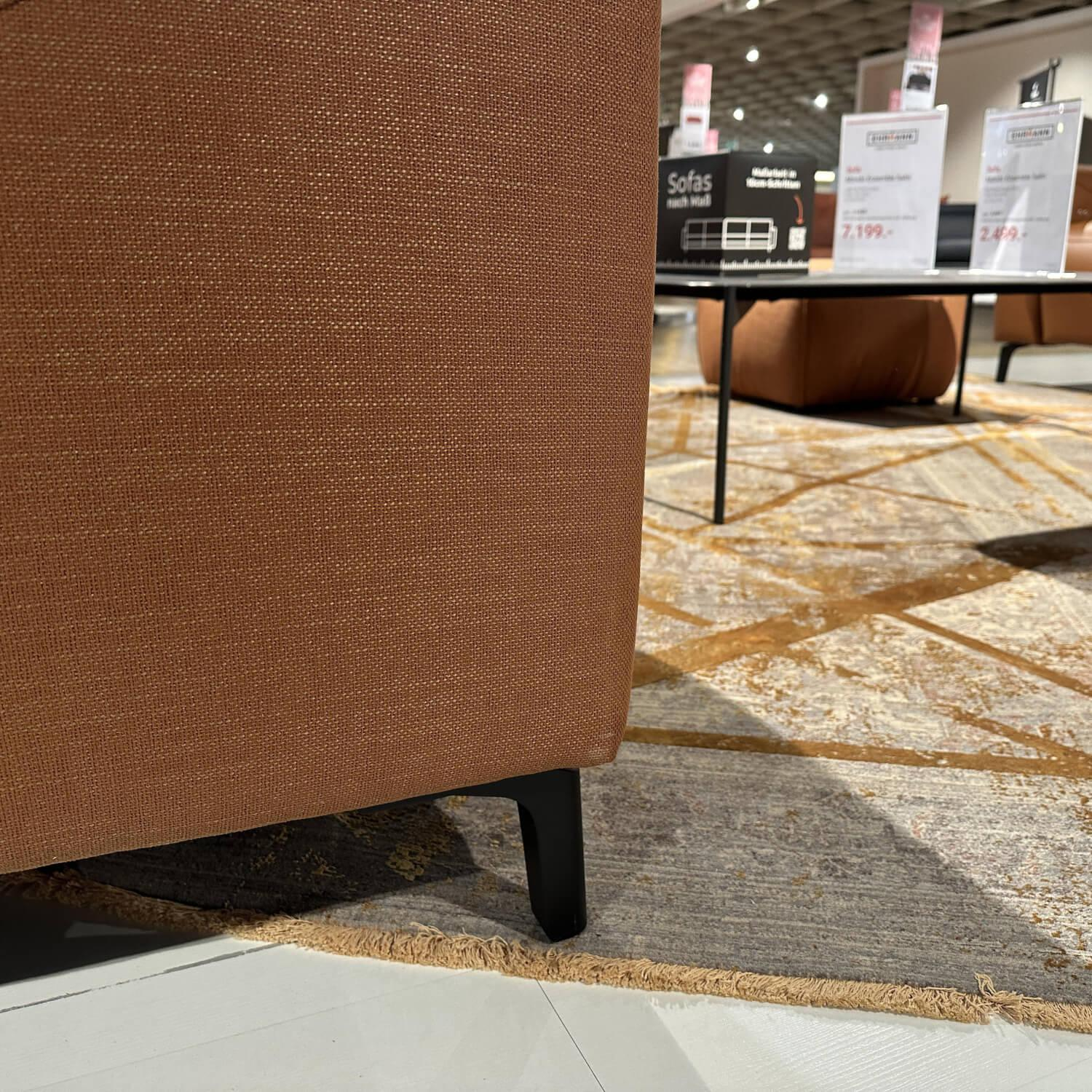 Mondo - Sofa Ensemble Sallin Stoff  Nevio Cognac Füße Schwarz - 7