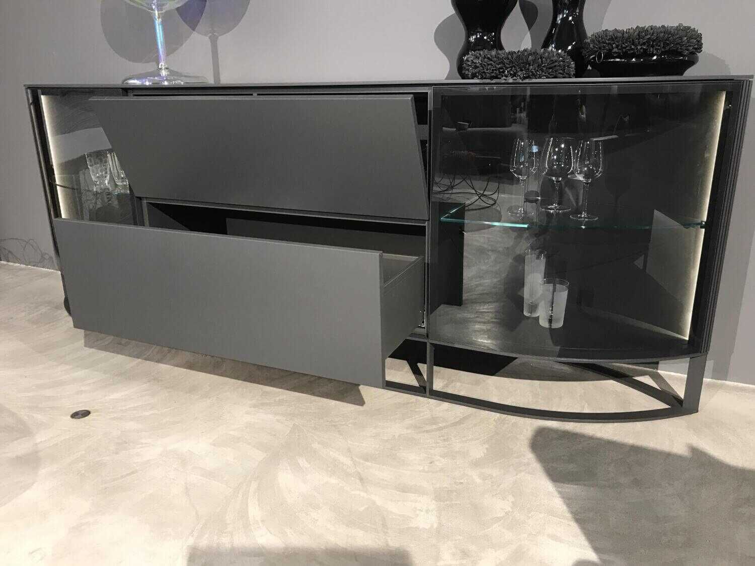 Hülsta - Sideboard Navis Holz Grau mit Beleuchtung - 3