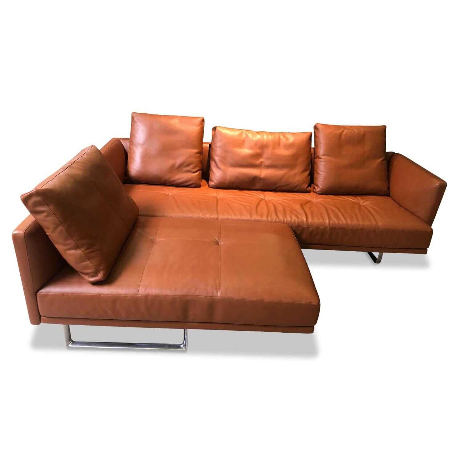 Walter Knoll - Ecksofa Prime Time Version B Leder Elen Loam Braun mit Schwenkfunktion - 4