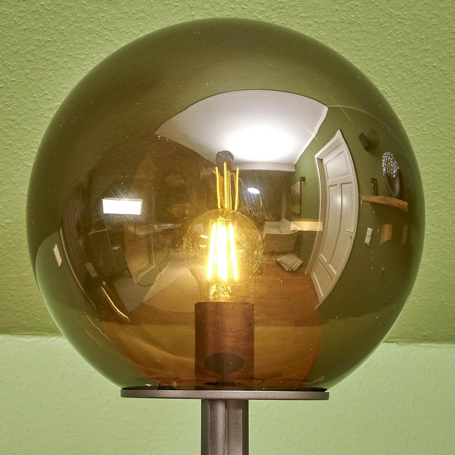 Bielefelder Werkstätten - Stehleuchte Atmosphere Kugel Glas Transparent Braun Fuß Bronze Matt - 8