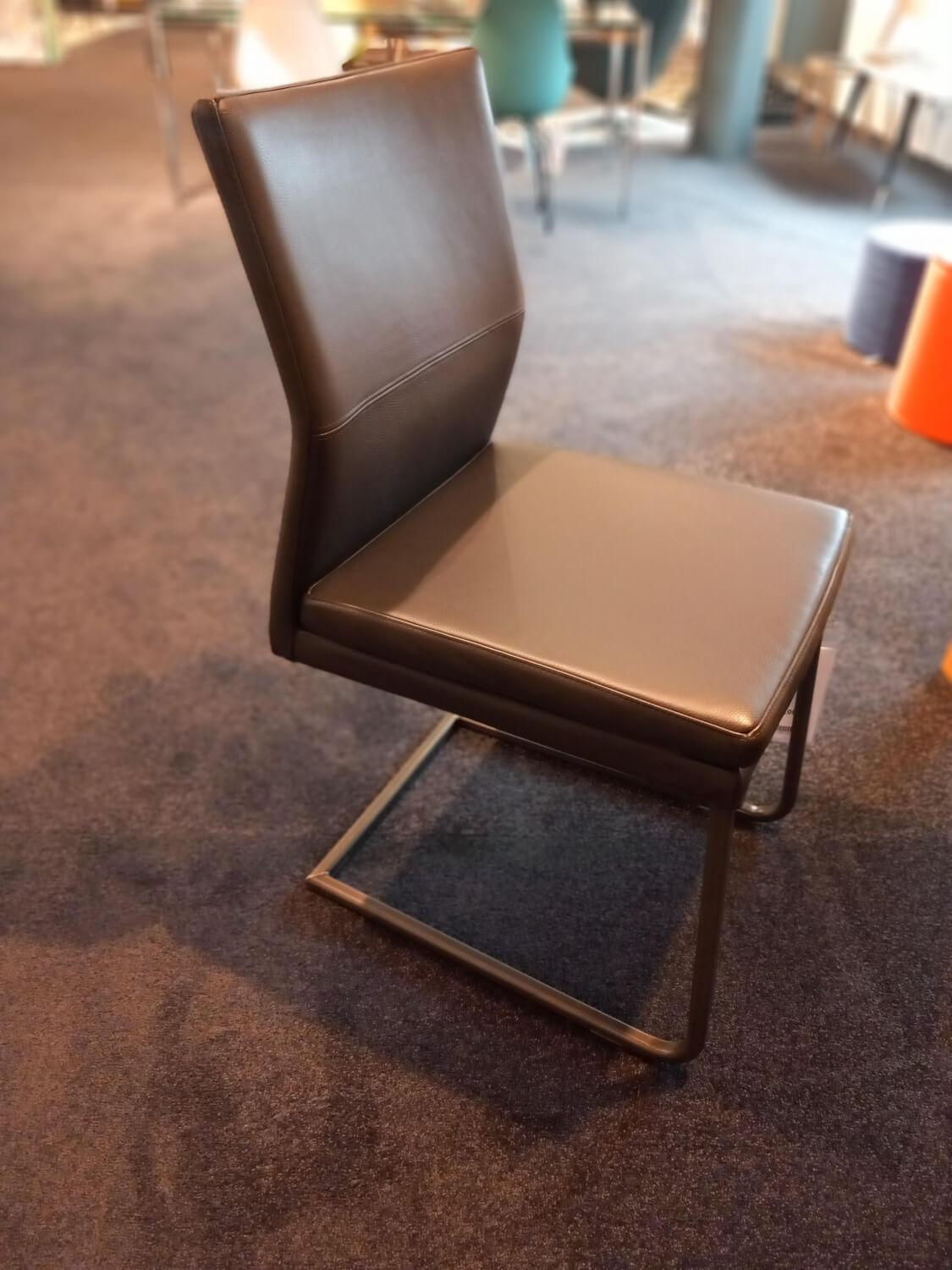 Carega Design - Freischwinger Katy 3 Leder Toledo Braun Gestell Edelstahl Gebürstet - 3