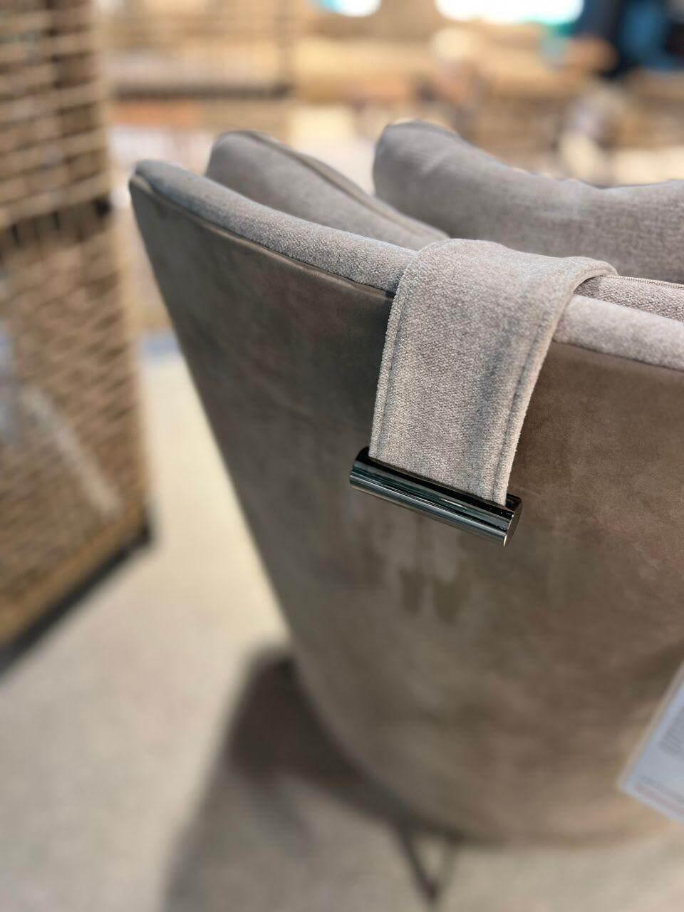 Flexform - Sessel Guscioalto Innen Stoff Extra Edda 541 Beige Außen Leder Deluxe 702 Beige Drehgestell Metall Schwarzchrom - 3