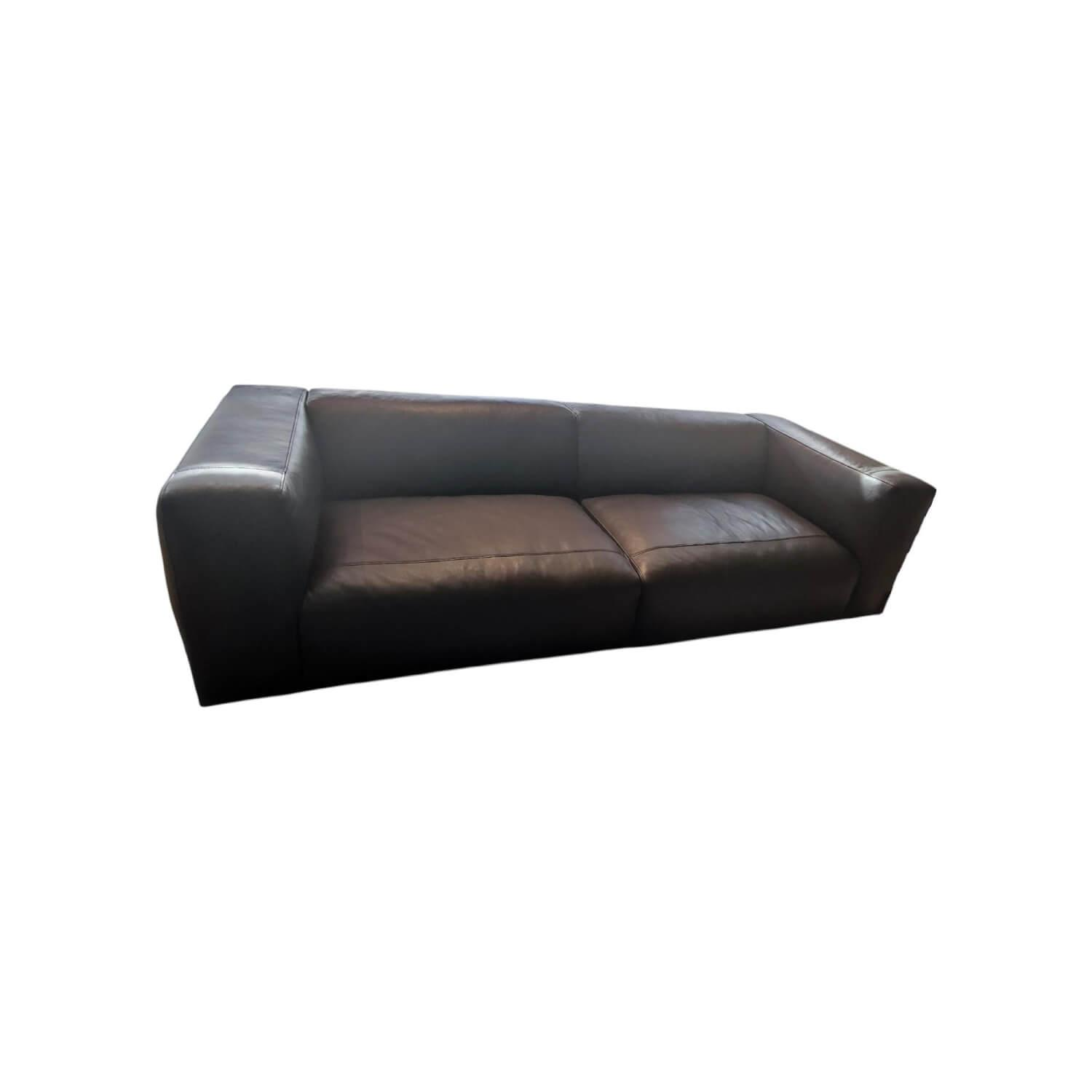Prostoria - Sofa Cloud Leder Cervo 80 Schwarz Füße Gleiter Kunststoff Schwarz - 1