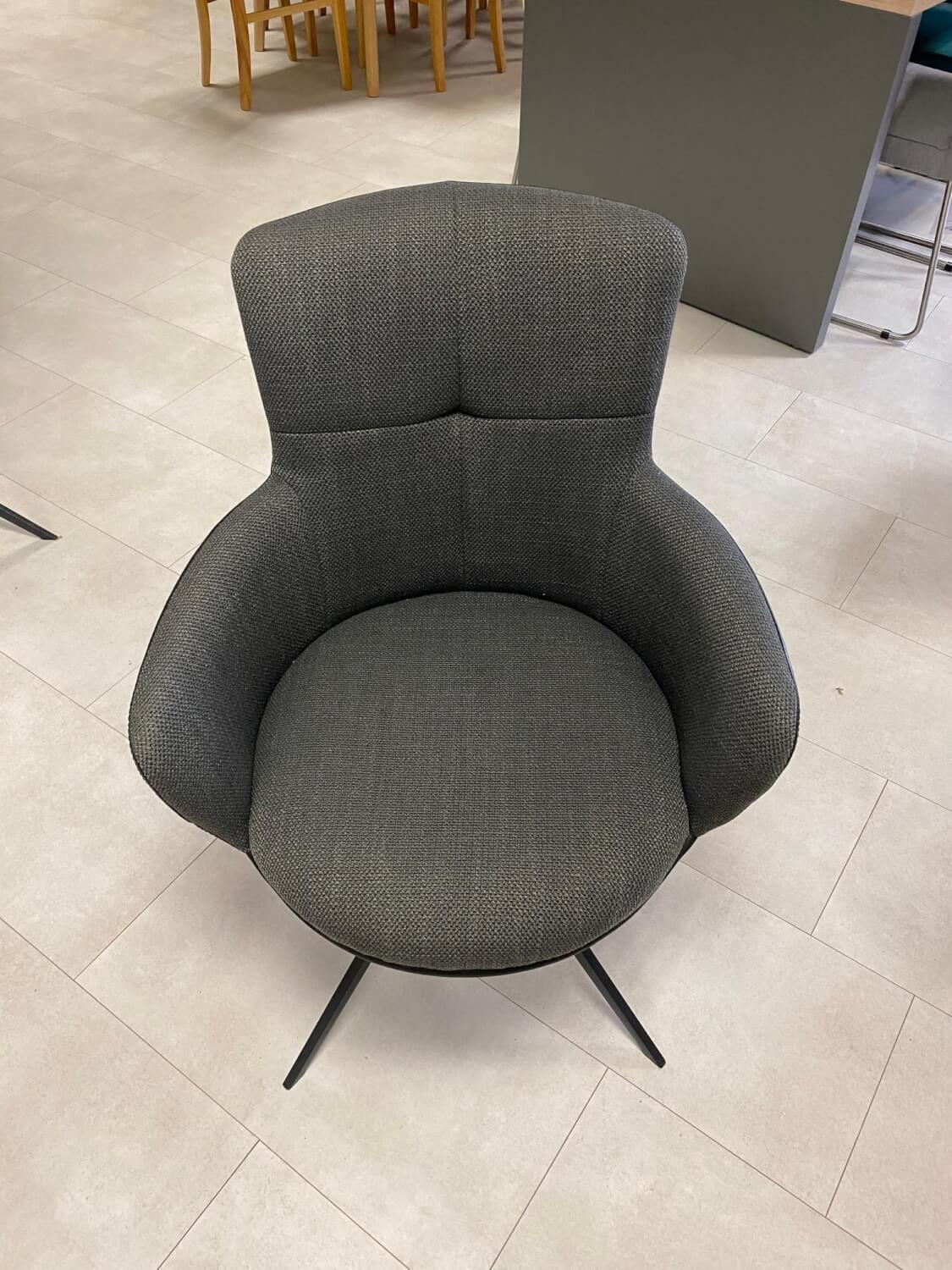 MCA Furniture - Armlehnstuhl Mecana Stoff Chenilleoptik Anthrazit Gestell Metall Schwarz (5 Stk. Verfügbar) Matt Drehbar - 6