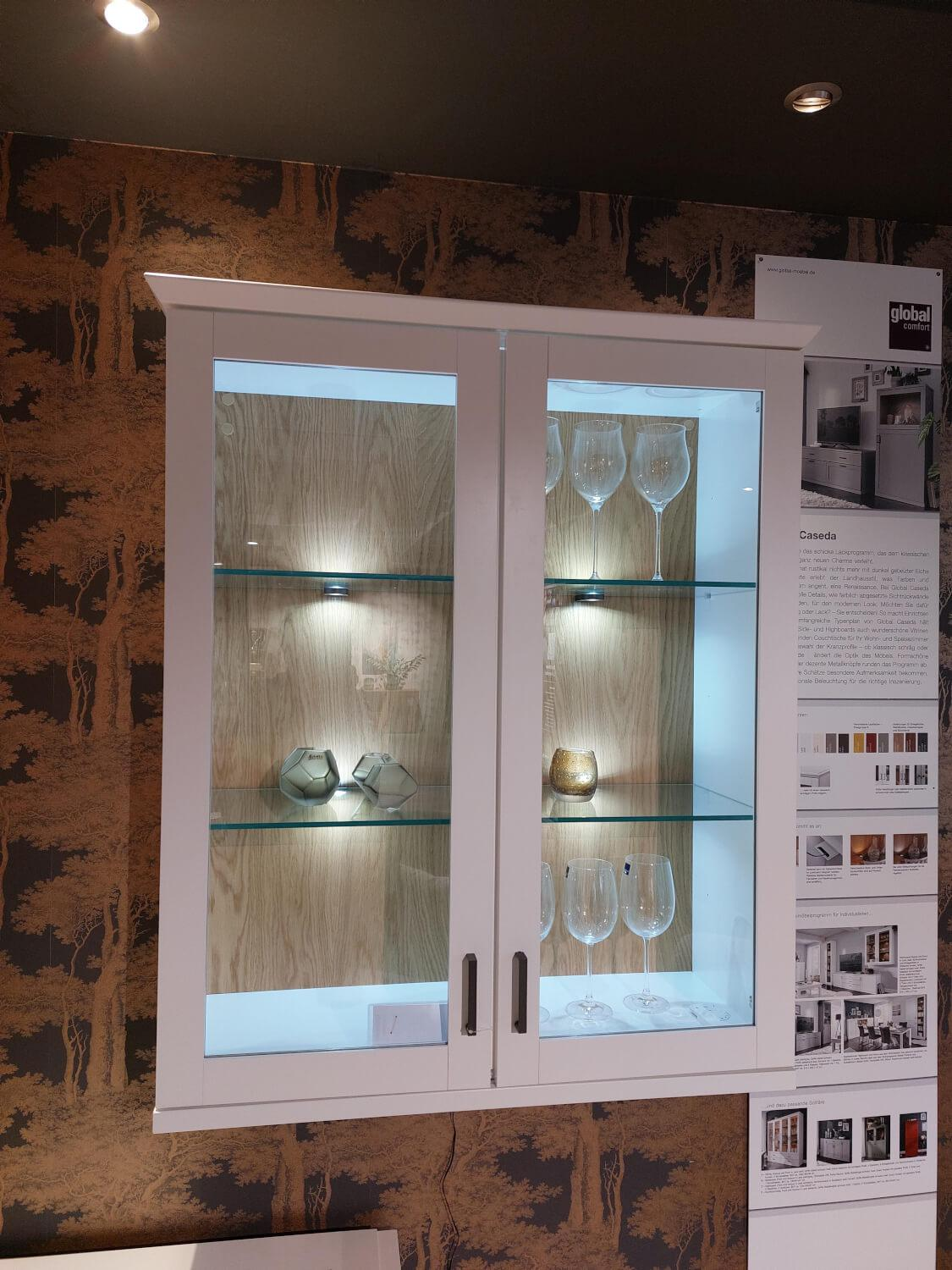 Global - Wall unit Caseda White lacquer Wild oak veneered Handle black - 3