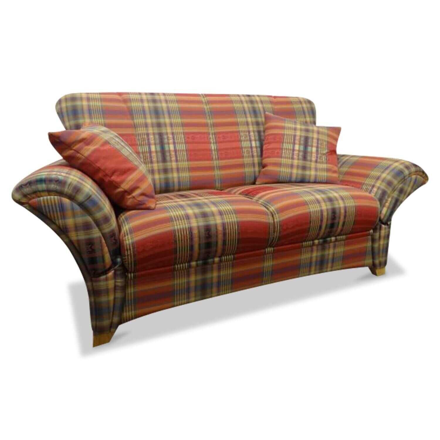 Frommholz - Sofa Verona Stoff Kariert Blau Gelb Grün Rot - 1