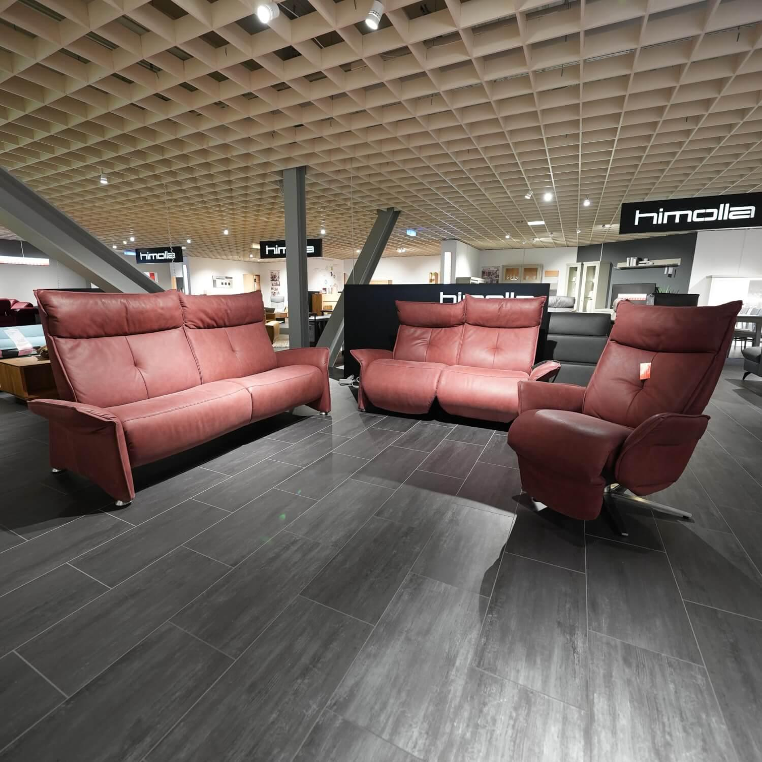 Sofagruppe 4200 Bezug Leder 33 Bufallo Medoc Inklusive Sessel Mit Kopfteilverstellung