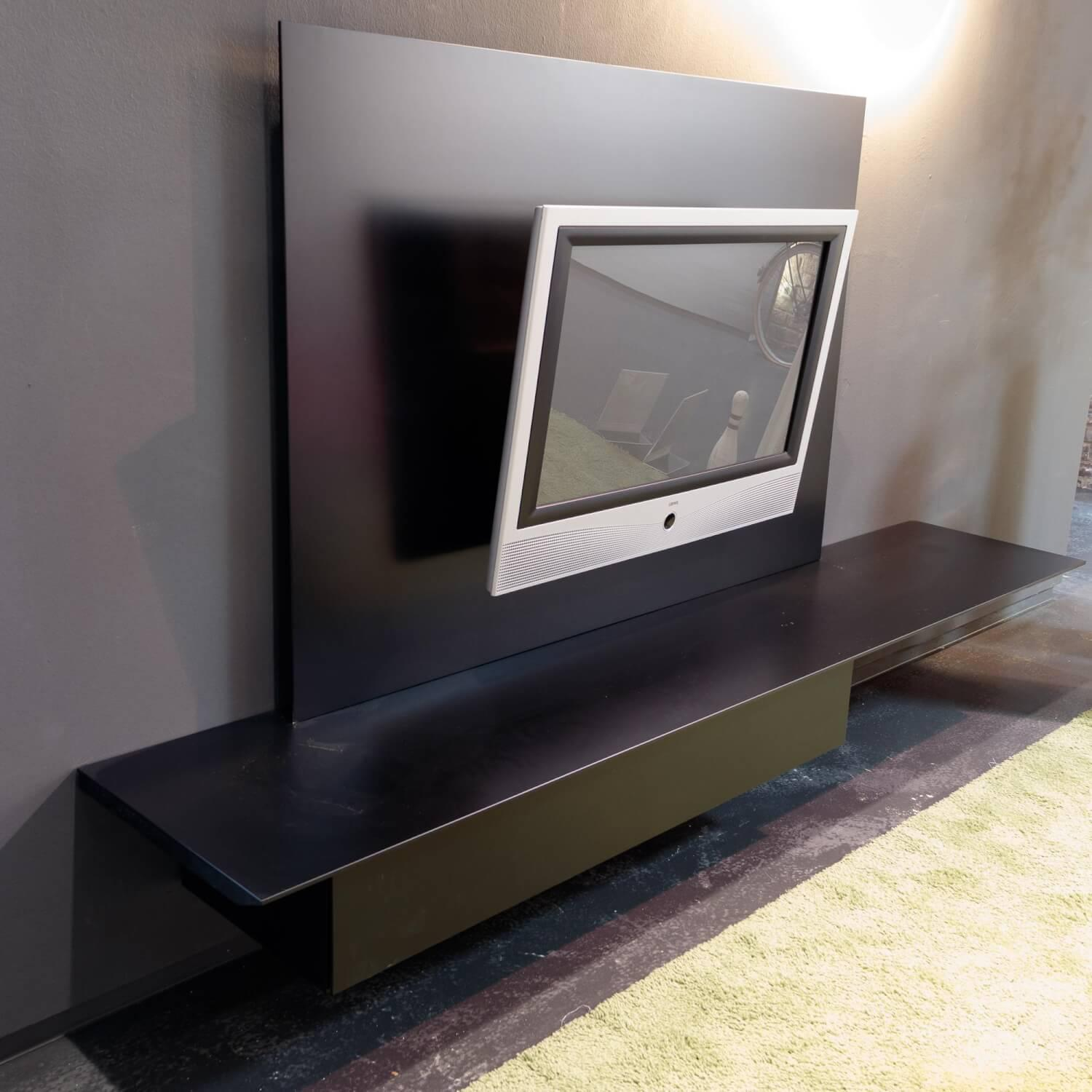 Kettnaker - Sideboard Lack Schwarz Mit Abdeckplatte Und TV-Panel Ohne Fernseher - 4