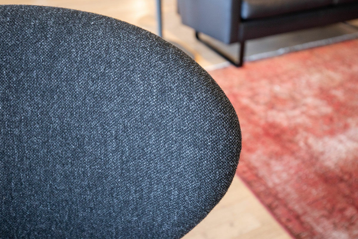 Fritz Hansen - Sessel Swan Chair Stoff Hallingdal 180 Kohle Anthrazit Gestell Satinpoliertes Aluminium - 8