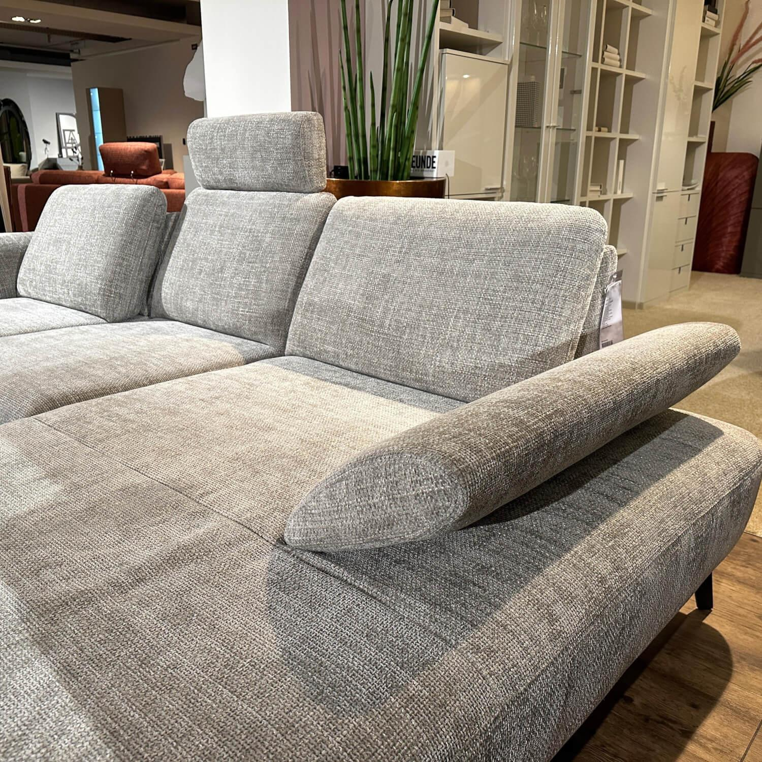 Comfort Republic - Ecksofa Theodor Stoff Renegade 149 Steel Grau Metallfuß Schwarz Mit Motorischer Verstellung - 5