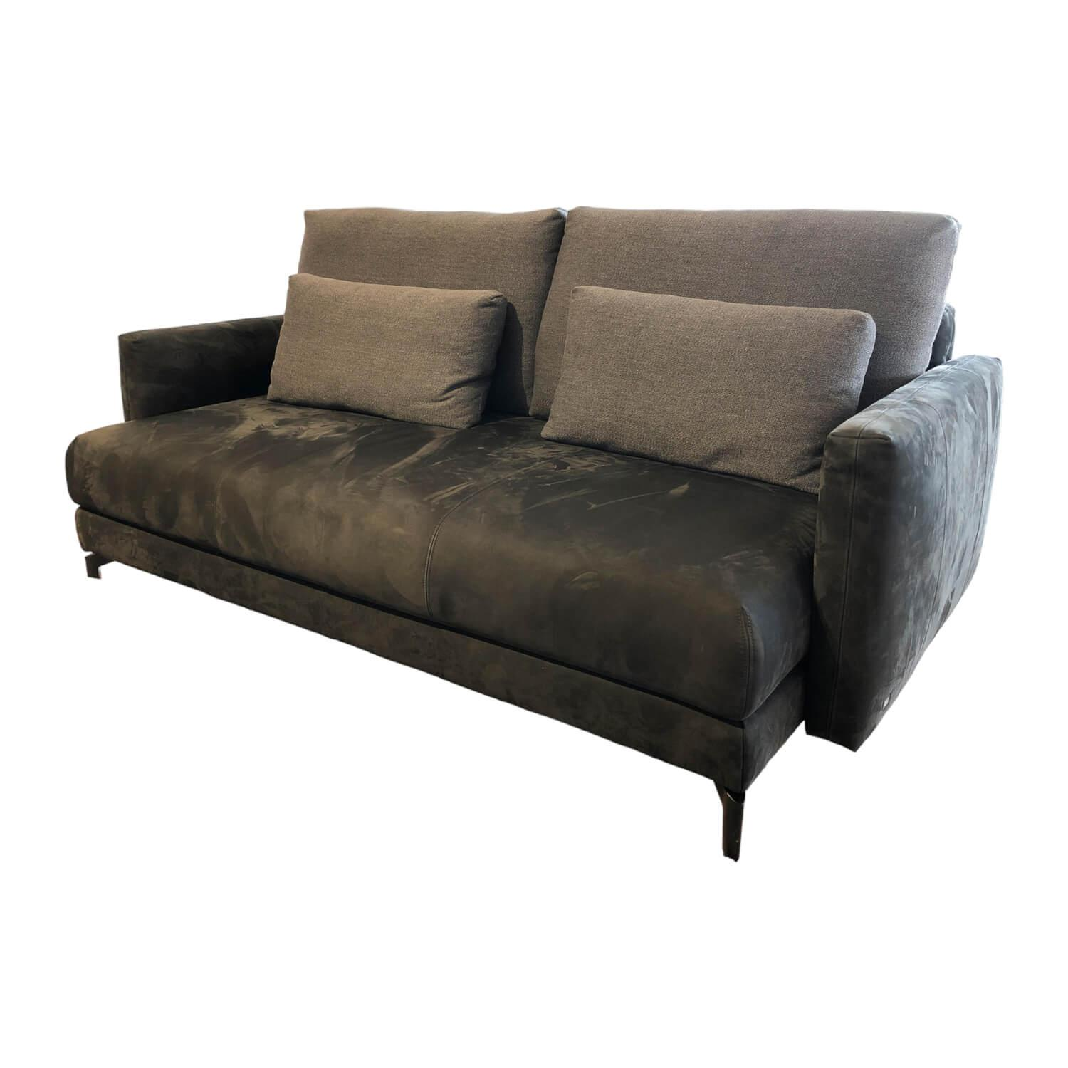 Rolf Benz - Sofabank Nuvola Bezug Leder 42.400 Anthrazitgrau Aluminiumgussfuß Verkehrsschwarz - 1