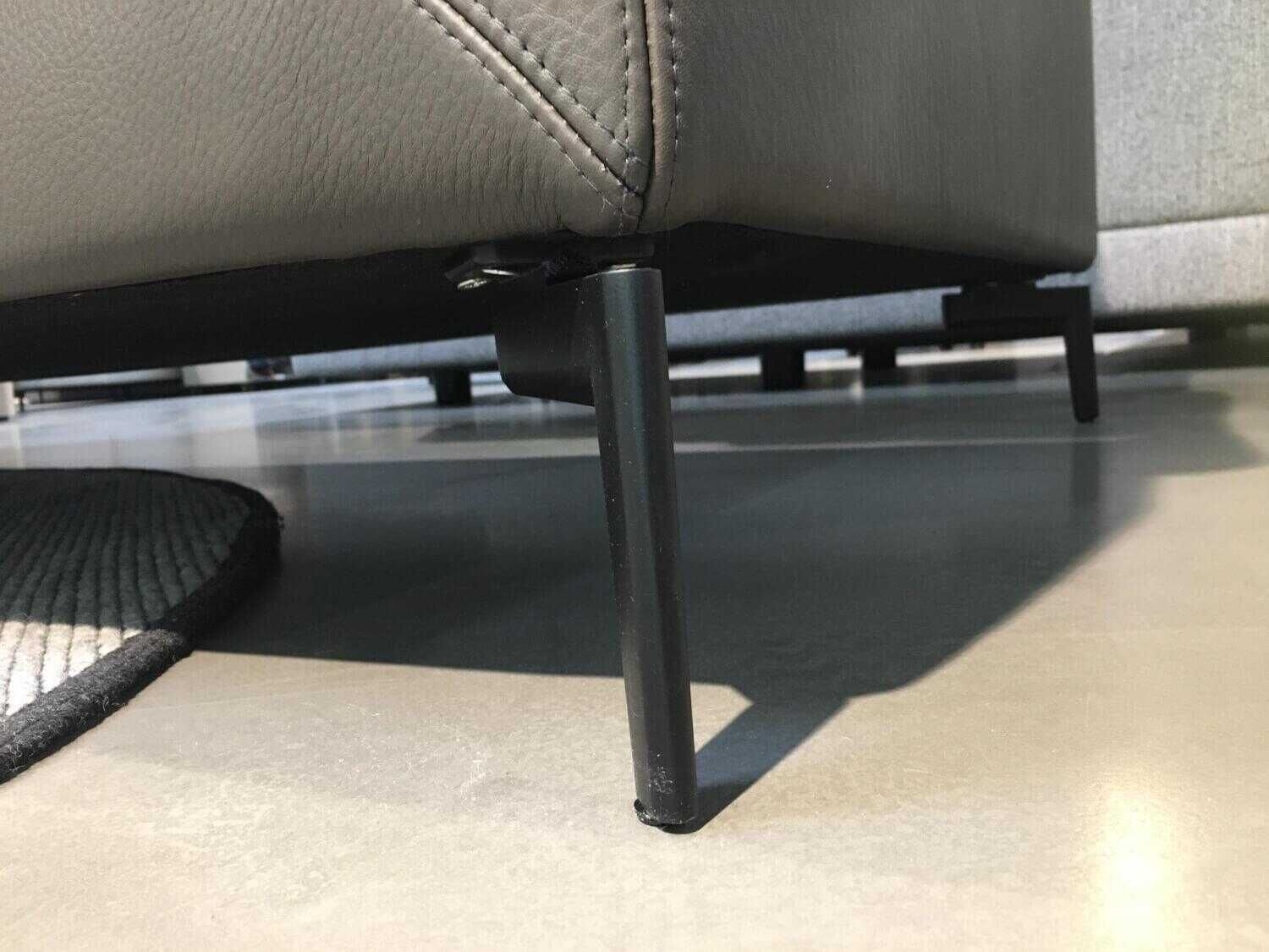 Violetta - Sofa Vita 14 Leder Kiowa 4/80 51 Nachtgrau PG 80 Füße Schwarz - 7