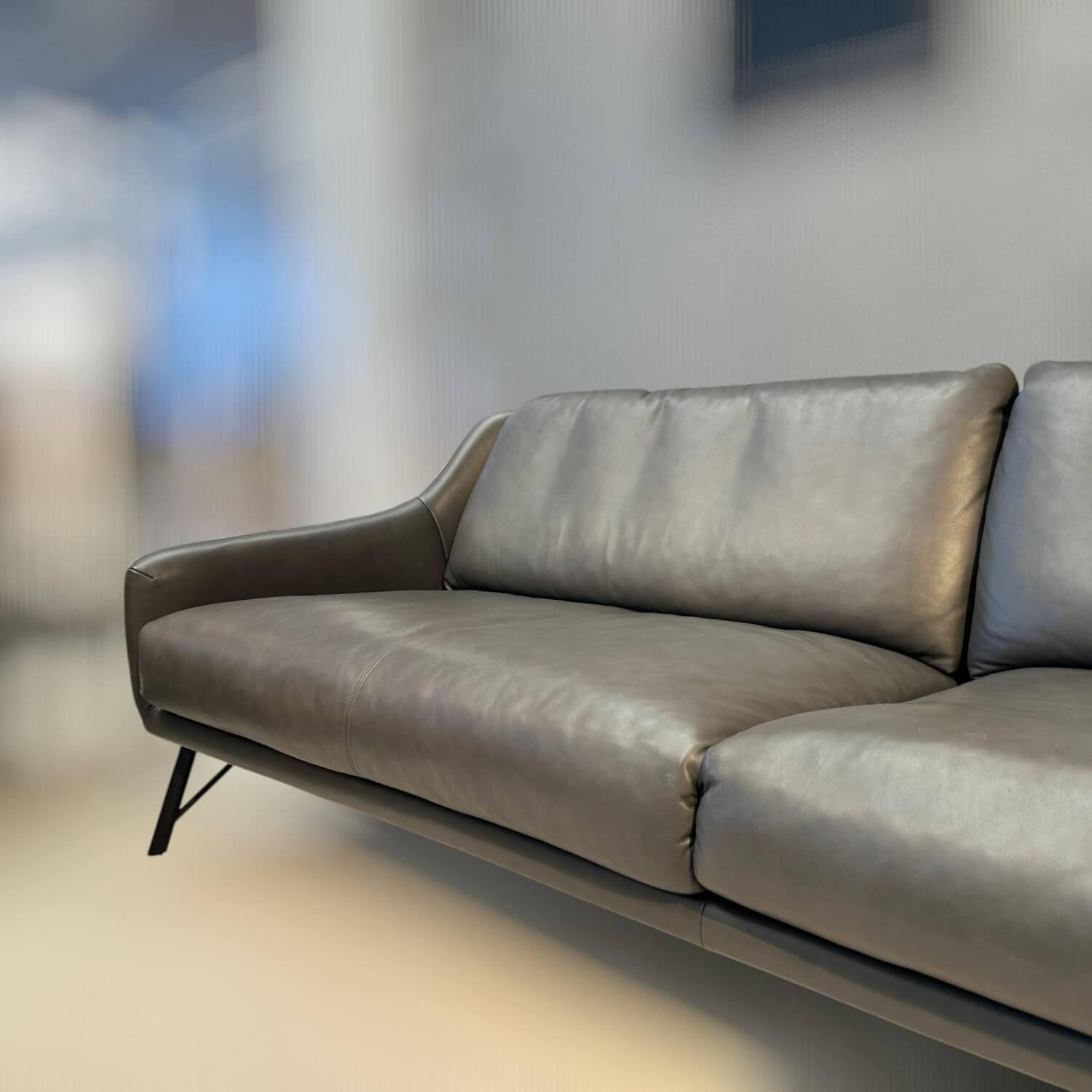 IP Design - Sofa Flow Lounge Leder Space Schiefer Gestell Metall Schwarz Matt - 10