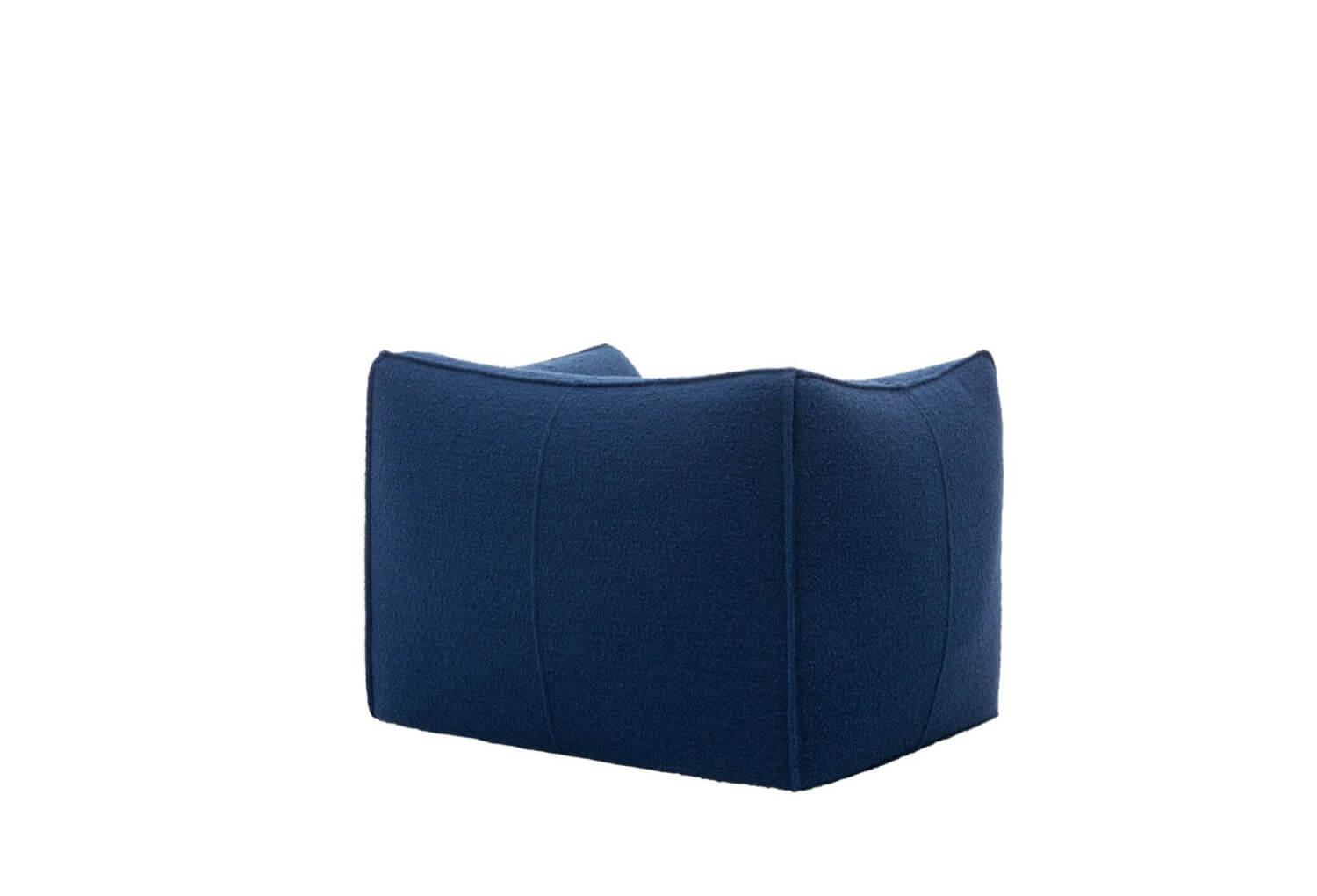 B&B Italia - Sessel La Bambole Bambola Stoff Bouclè Sila Bluette Blau Gestell Polyethylen Fußabdeckung Nylon - 3