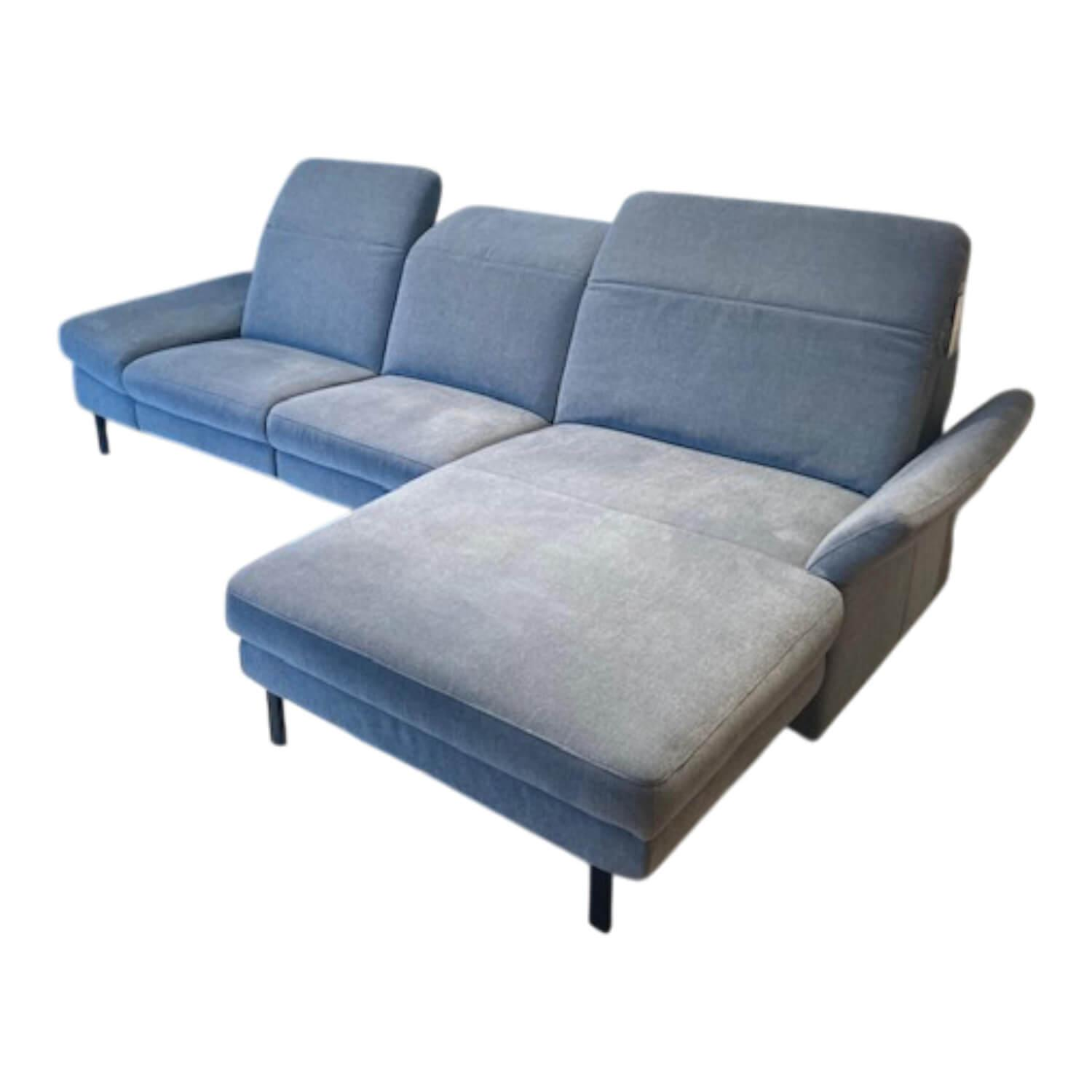 Activineo - Ecksofa Beauty Stoff 4 Carmen 158 Niagara Blau Füße Metall Schwarz Pulverbeschichtet - 1