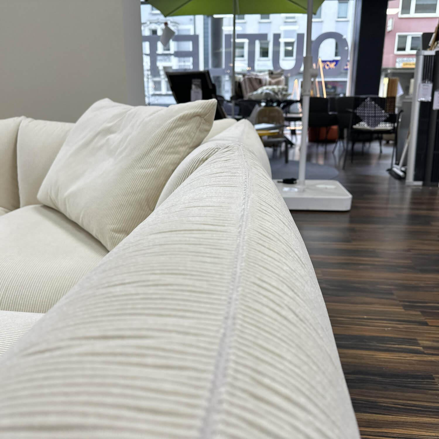 COR - Wohnlandschaft Jalis Stoff Cord 9079 Beige Inklusive Kissen - 6