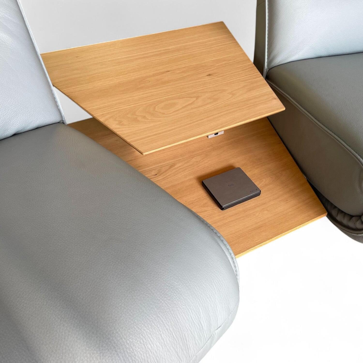 himolla - Sofa 4905 Trapez Leder 24 Longlife Rustika Sky Blau Metallkufe Anthrazit Pulverbeschichtet Mit Elektrischer Verstellung - 6