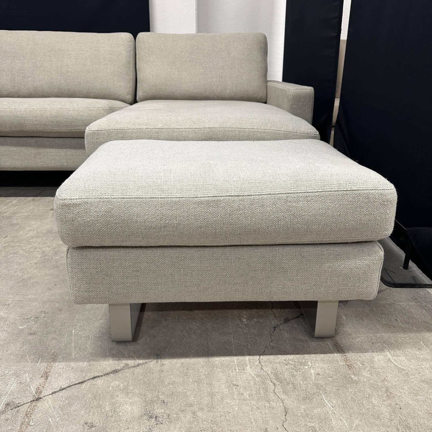 COR - Ecksofa Conseta Stoff 8311 Muschel Grau Metallkufen F04 Feinstruktur Stahl Mit Filzgleitern Inklusive Hocker - 11