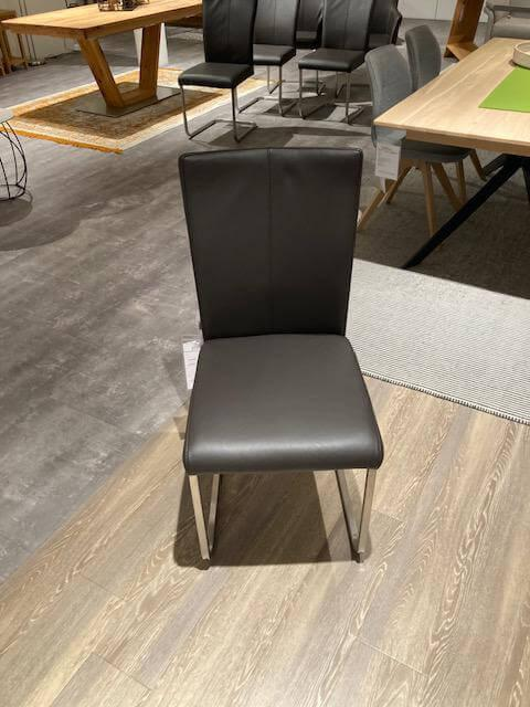 Natura - 6er-Set Stuhl 4110 Leder Toledo Caffe Braun Gestell Edelstahl Gebürstet - 4