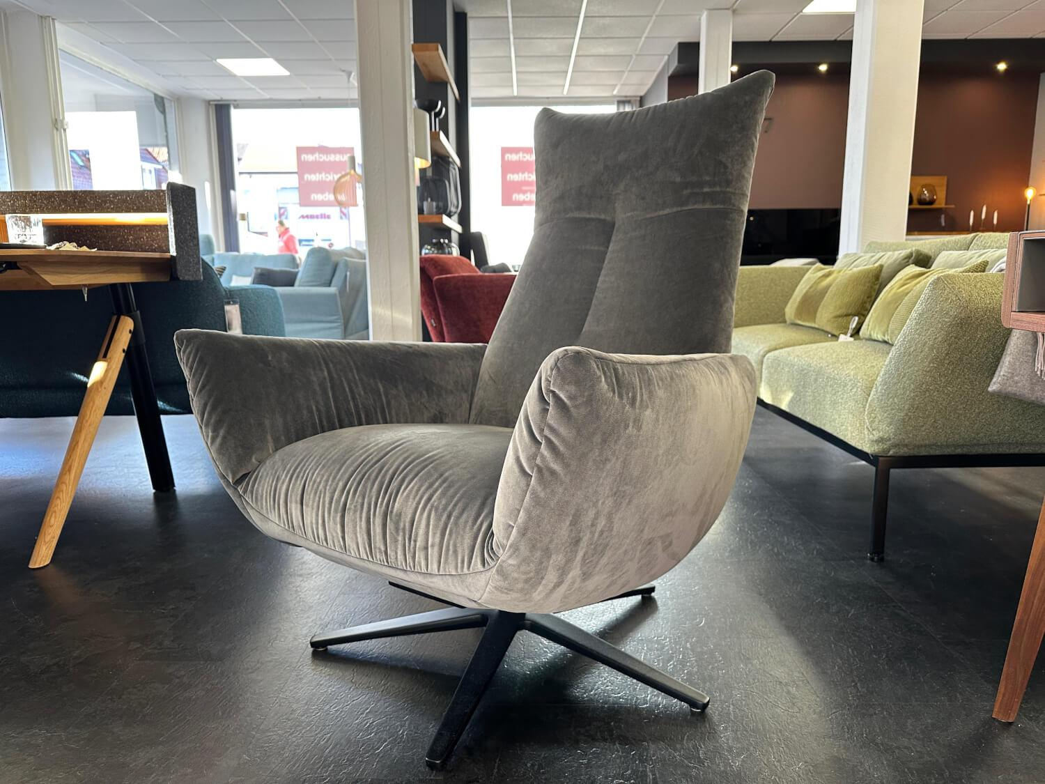 Bielefelder Werkstätten - Sessel Daydreamer Stoff Jab City Velvet Reloaded CA7832 093 Grau Sternfuß Metall Matt Schwarz - 5