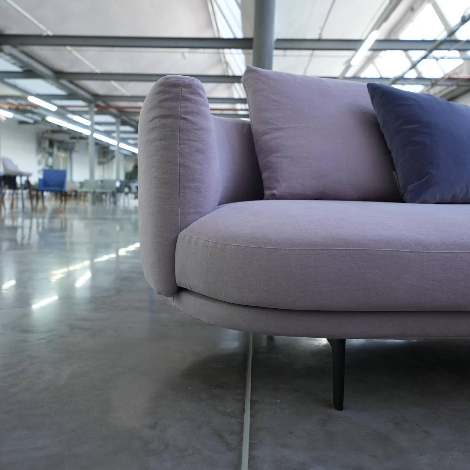 Walter Knoll - Sofa Maaru 850 Stoff Lino 7899 Magnolia Violett Metallgestell Matt Pulverbeschichtet Schwarz - 8