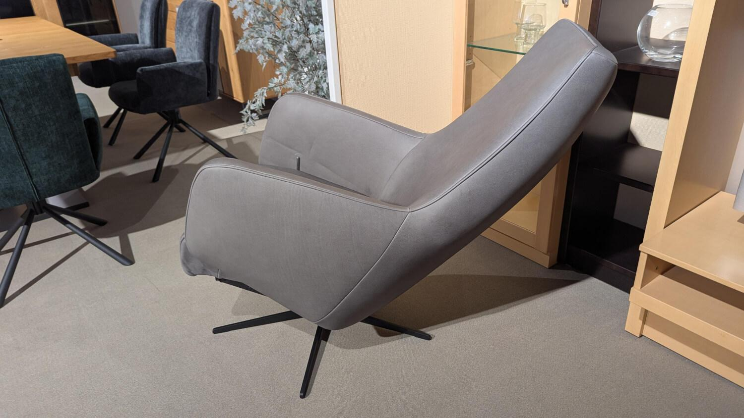 DFM - Sessel Ravi Leder W10 Grau Fuß Schwarz Funktion Mechanisch - 3