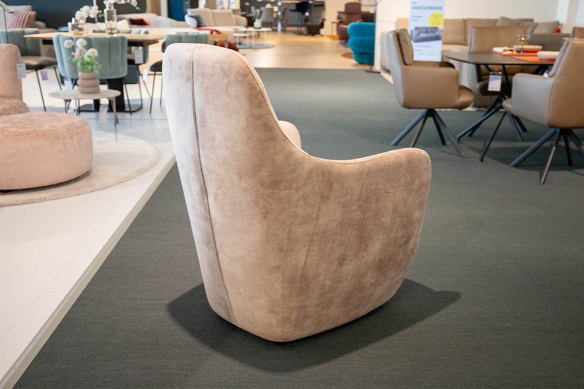 Wittmann - Sessel Bonnie Stoff Riviera Sand Beige Füße Schwarz Gebeizt - 4