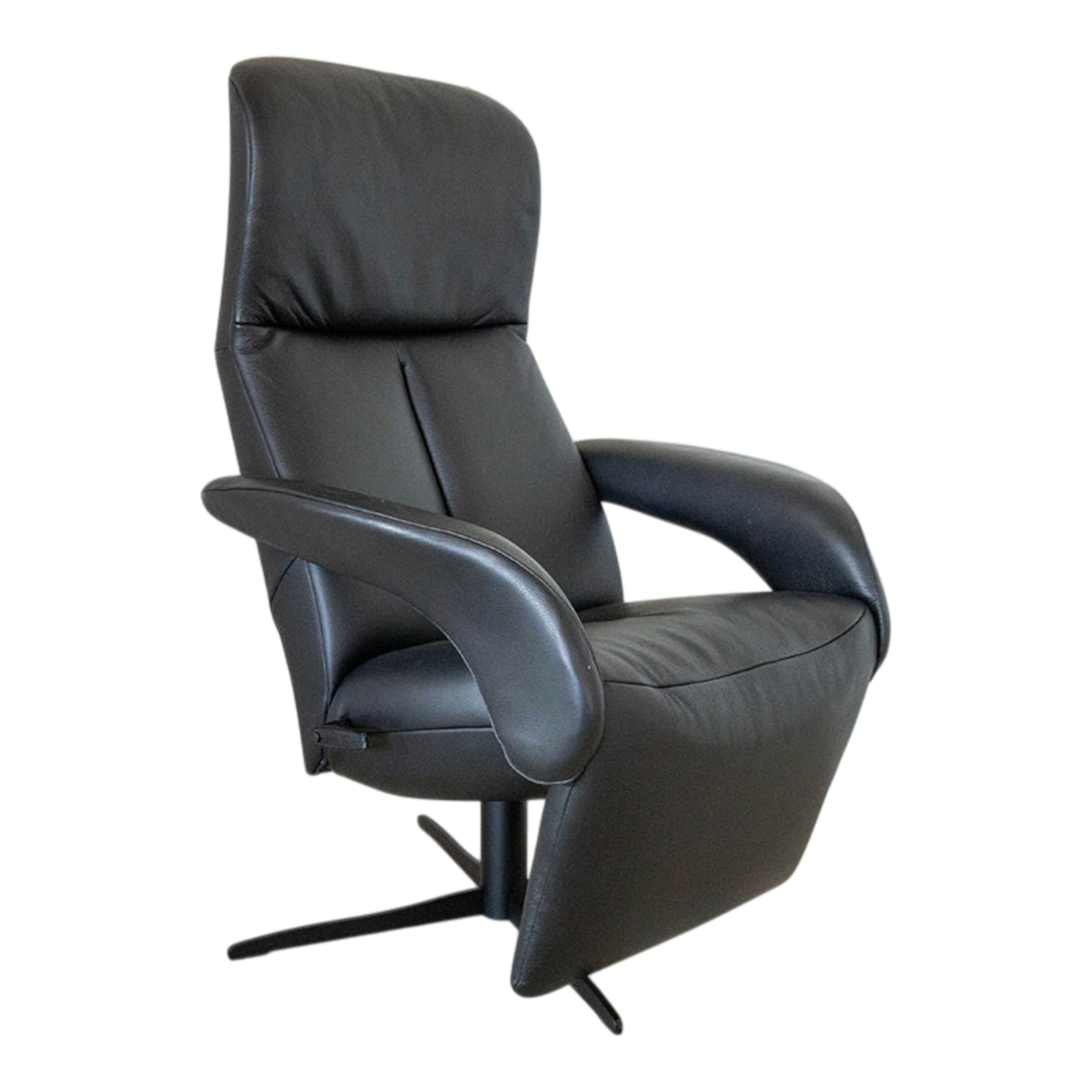 Jori - Relaxsessel Symphony JR-7960 Mono-Move Medi Leder Celia Nero Schwarz Gestell Chrom Schwarz - 1