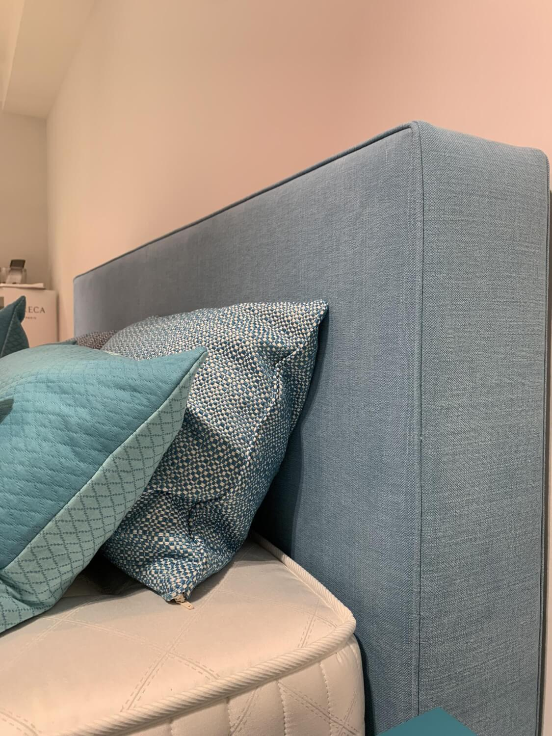 Treca Interiors - Boxspringbett Cube Stoff Hot Madison Blau mit 2 Matratzen Imperial Airspring Prestige Medium Fest - 3