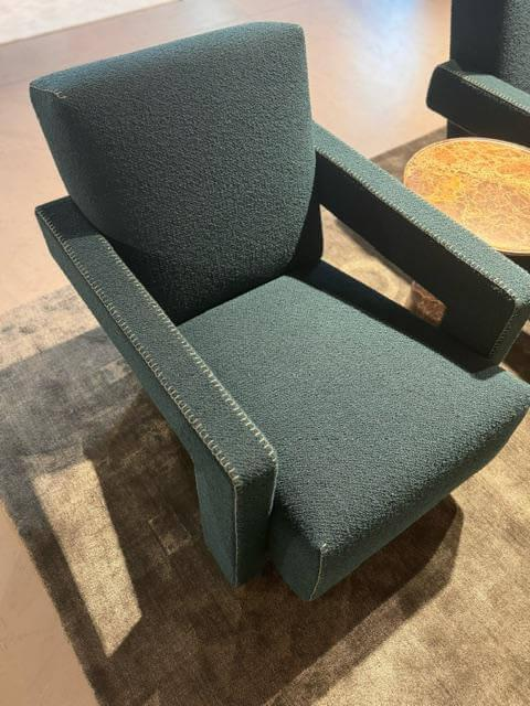 Cassina - Sessel Utrecht Stoff Petrol Mit Knopflochstich Gestell Stahl - 7