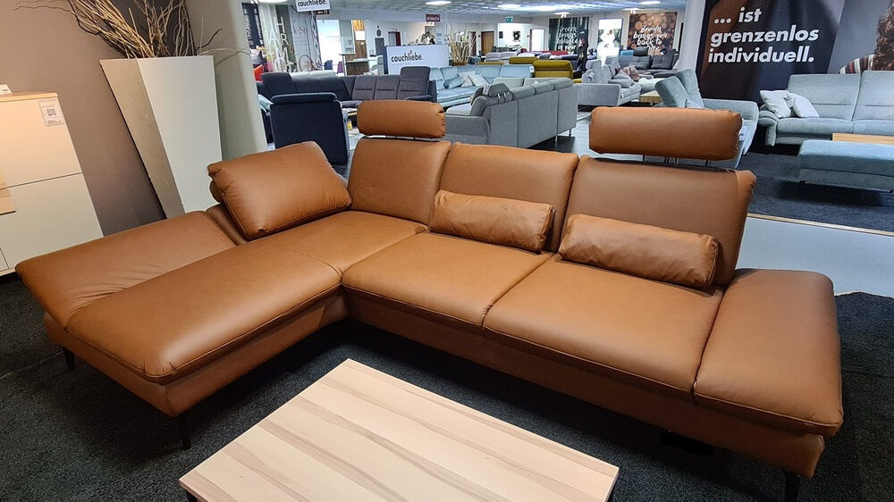 Polinova - Ecksofa LS24 Floria Leder Vivre Parkett Braun - 3