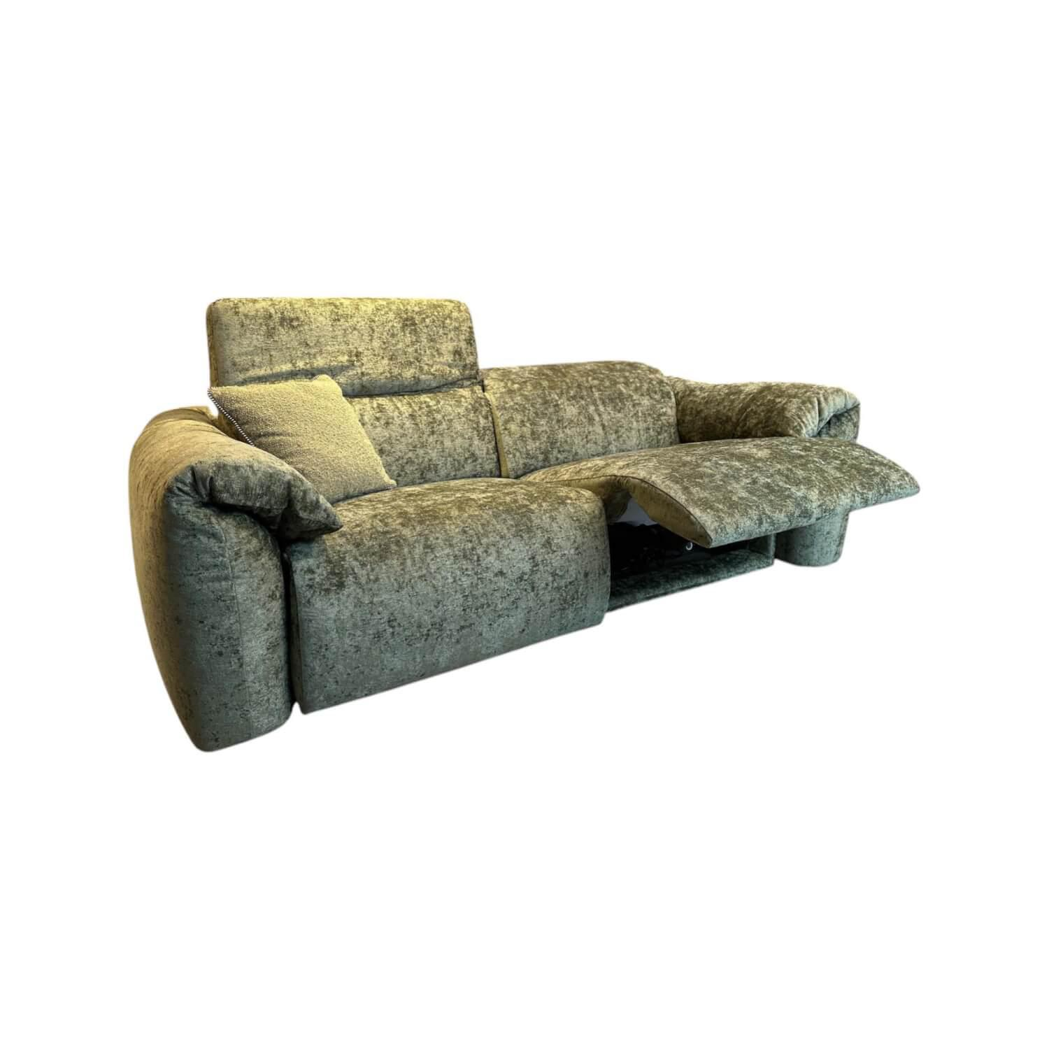 Felis - Sofa Glove Stoff Lusso Loto Verde Muschio 062 Grün Füße Kunststoff Schwarz Mit Elektrischer Verstellung - 1