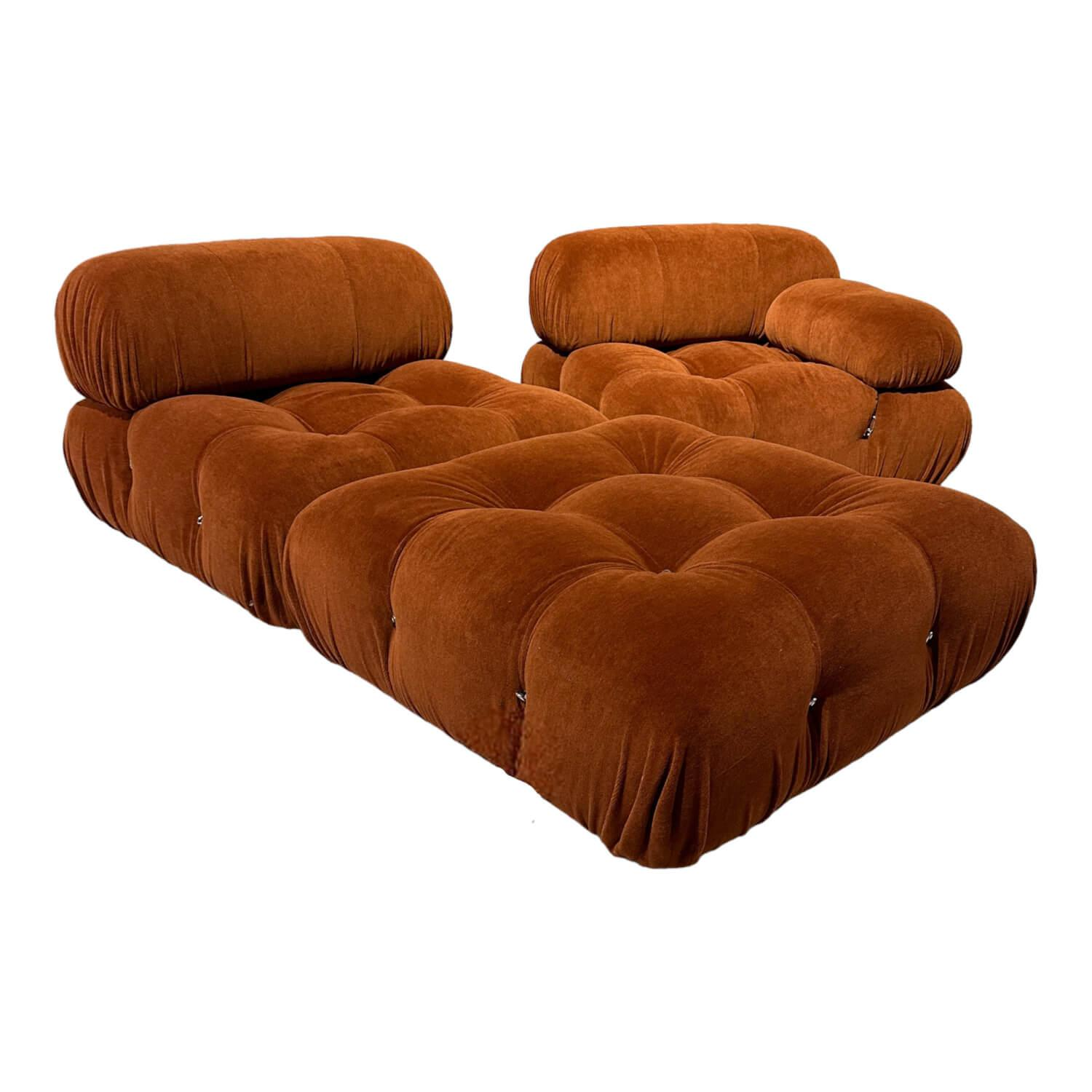 B&B Italia - Sofa Camaleonda Stoff Licata Terracotta Lussio Braun Füße Buche Natur 0441F Metallelemente Verchromt - 1