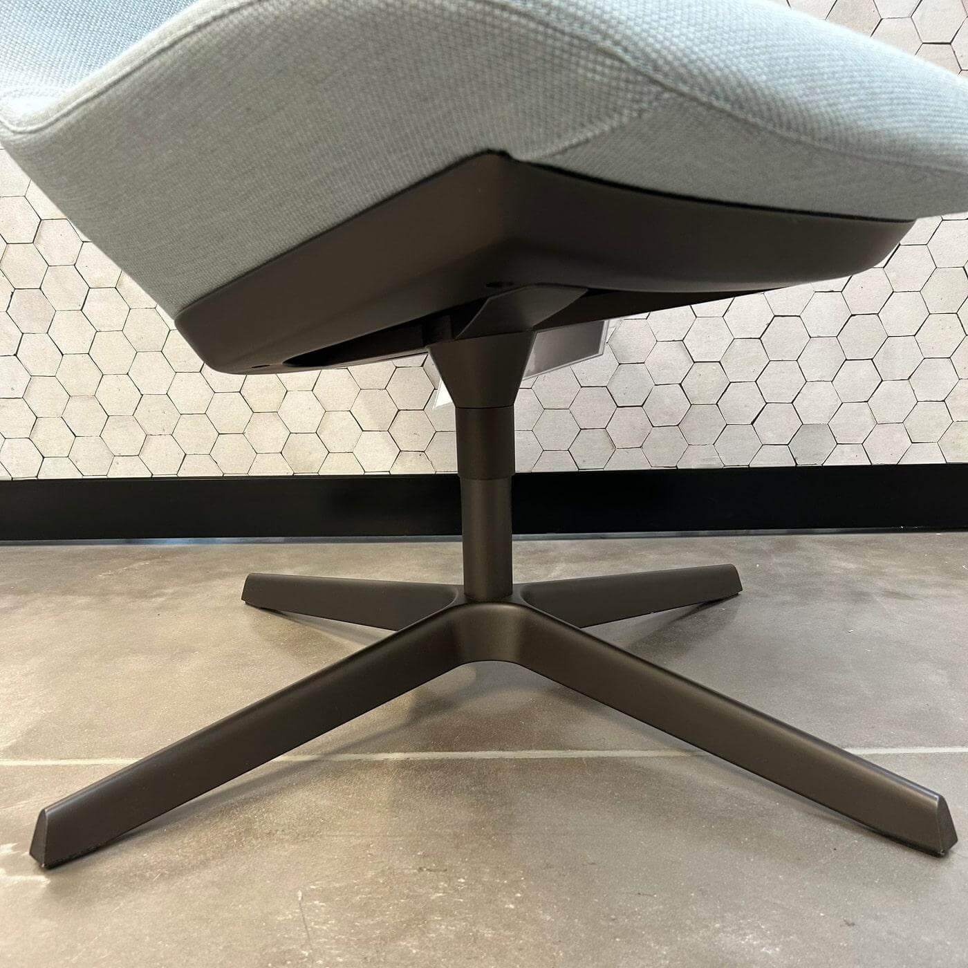 Walter Knoll - Sessel Sheru 346 Stoff Fiord 2 0821 Blau Grau Gestell 4 Fuß Kreuz Bronze Schwarz Matt Pulverbeschichtet - 5