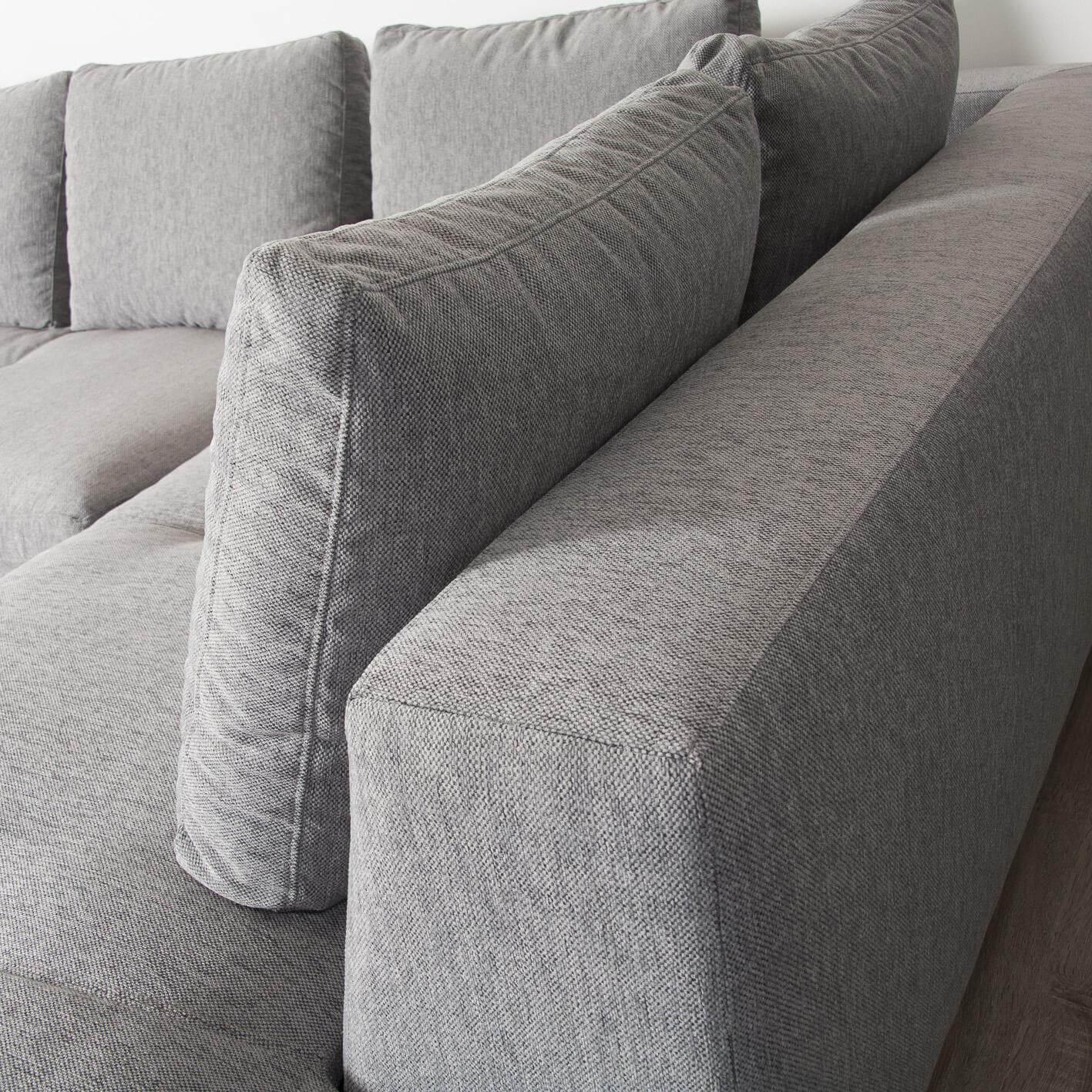 Flexlux - Sofa Loano Bezug Stoff Capparo Slate Grau 1464 Fuß Metall Schwarz - 2