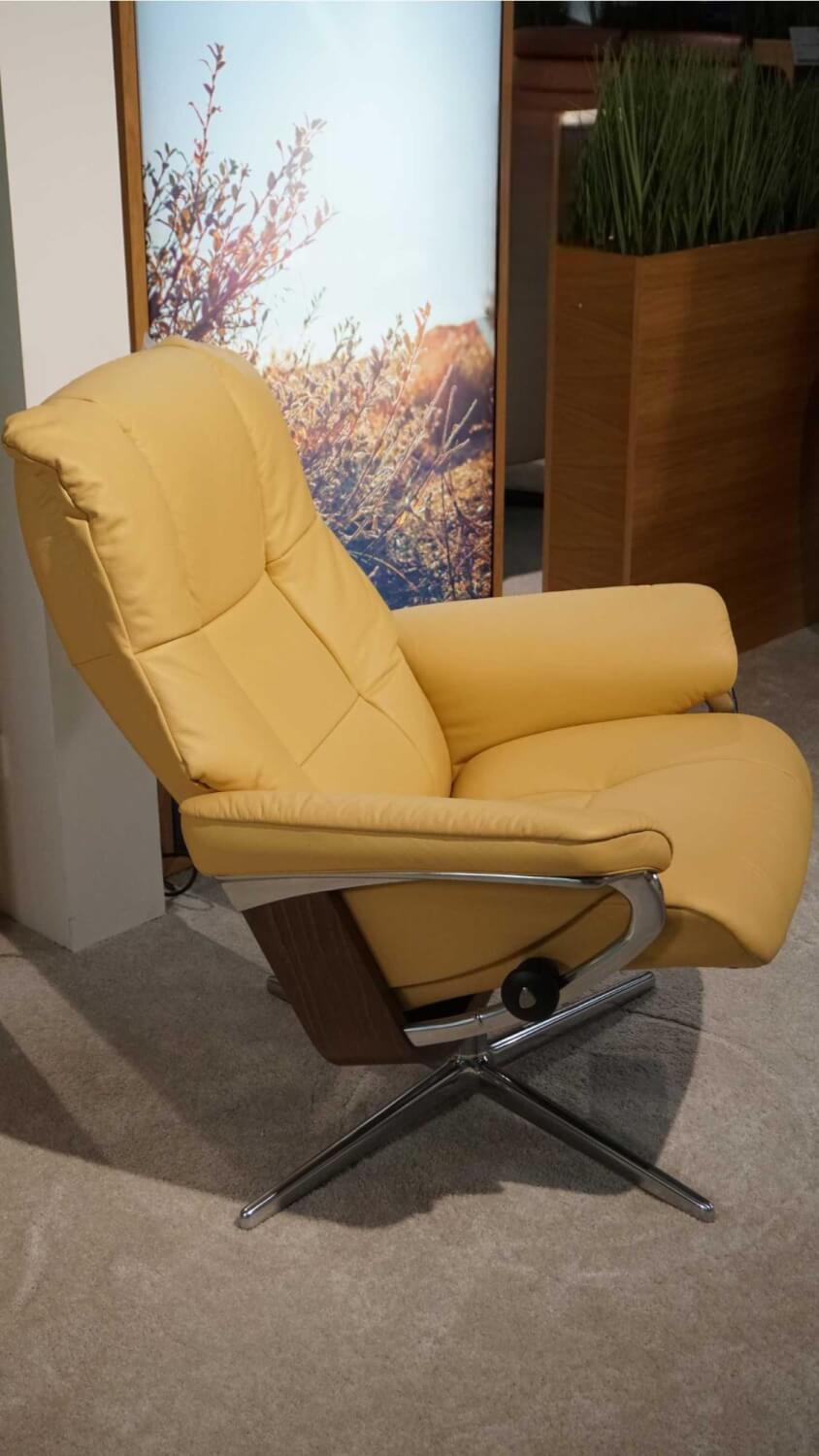 Stressless - Mayfair M Leder Beige Gestell Cross Silber Inklusive Hocker - 10
