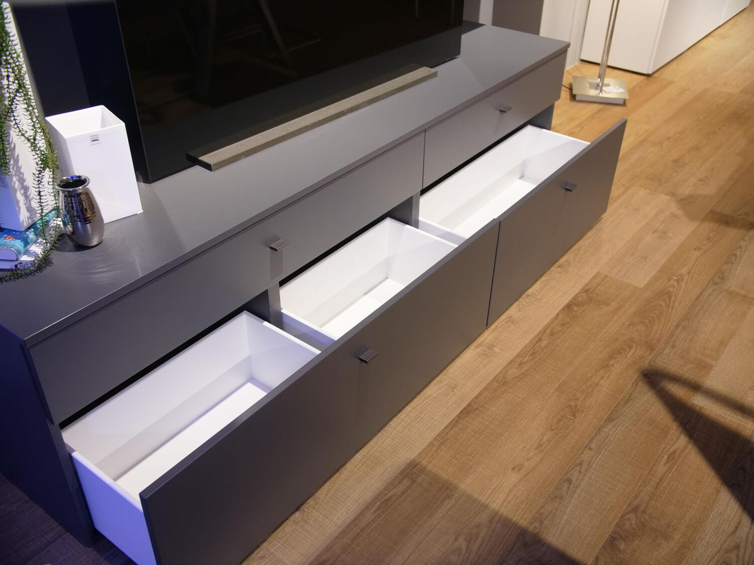 Mondo - Wohnwand Futura - 9752 Lack Schiefer Grau Matt PG2 - 6